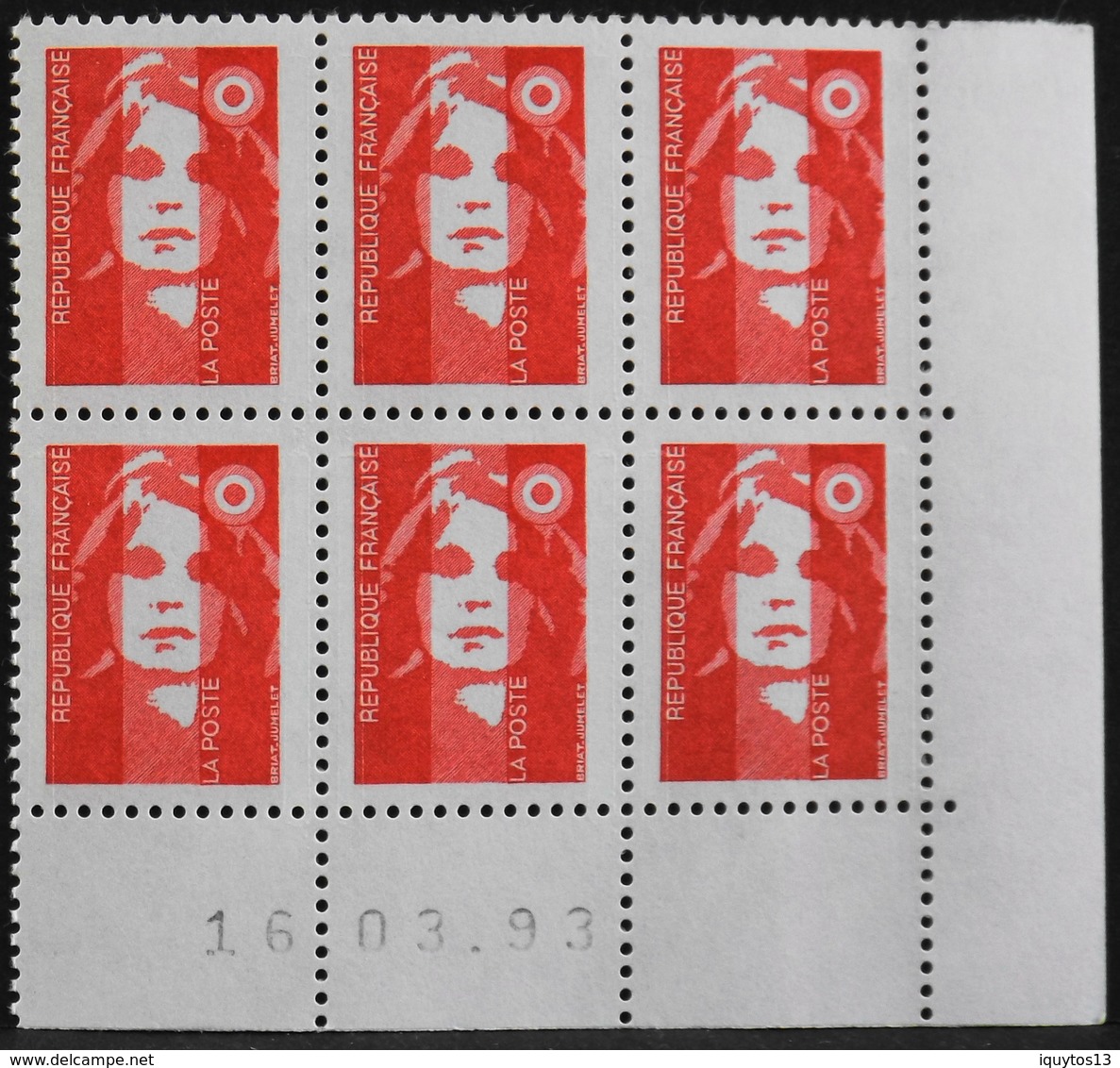 FR. COIN DATE Du 16.03.93 - 6 TIMBRES NEUFS** N° 2806 - Parfait Etat - 1990-1999