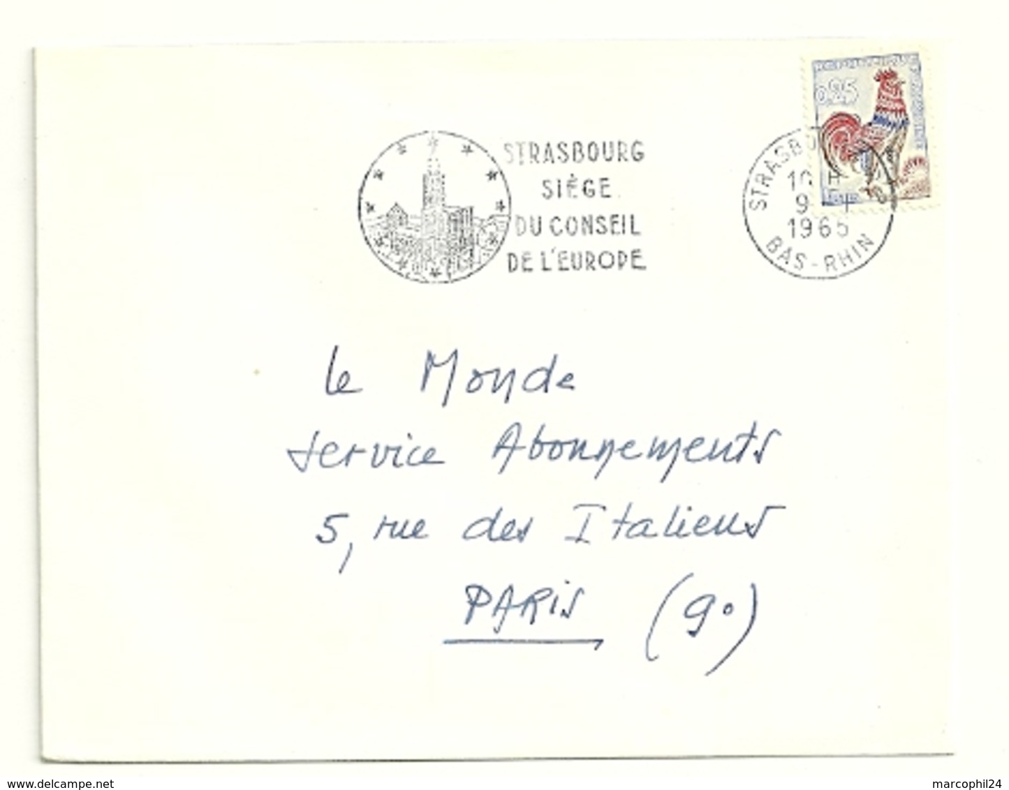 RHIN / Bas - Dépt N° 67 = STRASBOURG RP 1964 =  FLAMME SECAP  Illustrée + CATHEDRALE 'Siège Du CONSEIL EUROPE'' - Oblitérations Mécaniques (flammes)