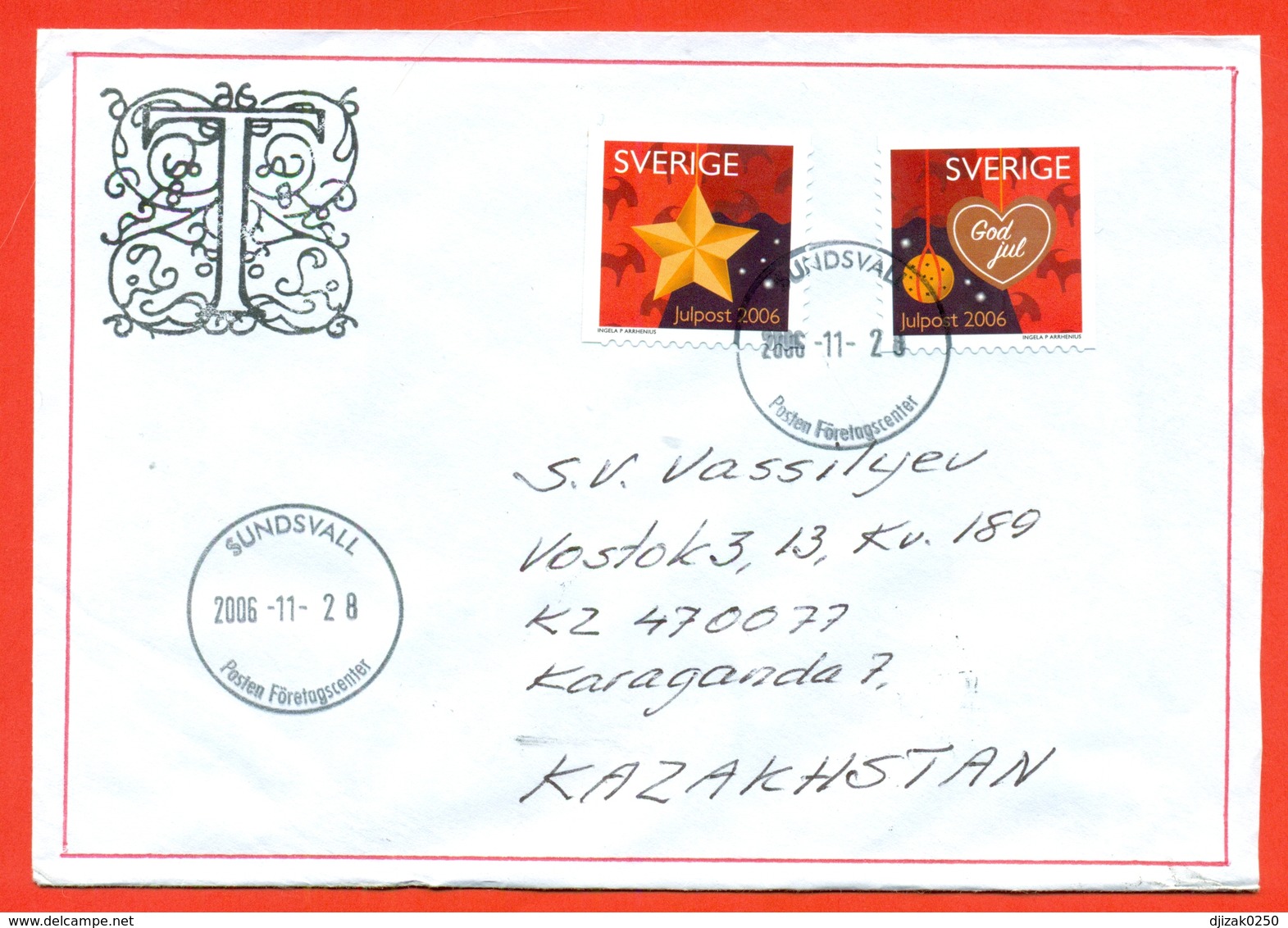 Sweden 2006. Merry Christmas.The Envelope Passed Mail. - Briefe U. Dokumente