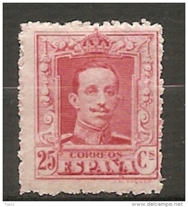 1922 - Yv. N°  279a  *    25c   Rouge Clair  Alphonse XIII   Cote  4,5 Euro   BE    2 Scans - Ungebraucht