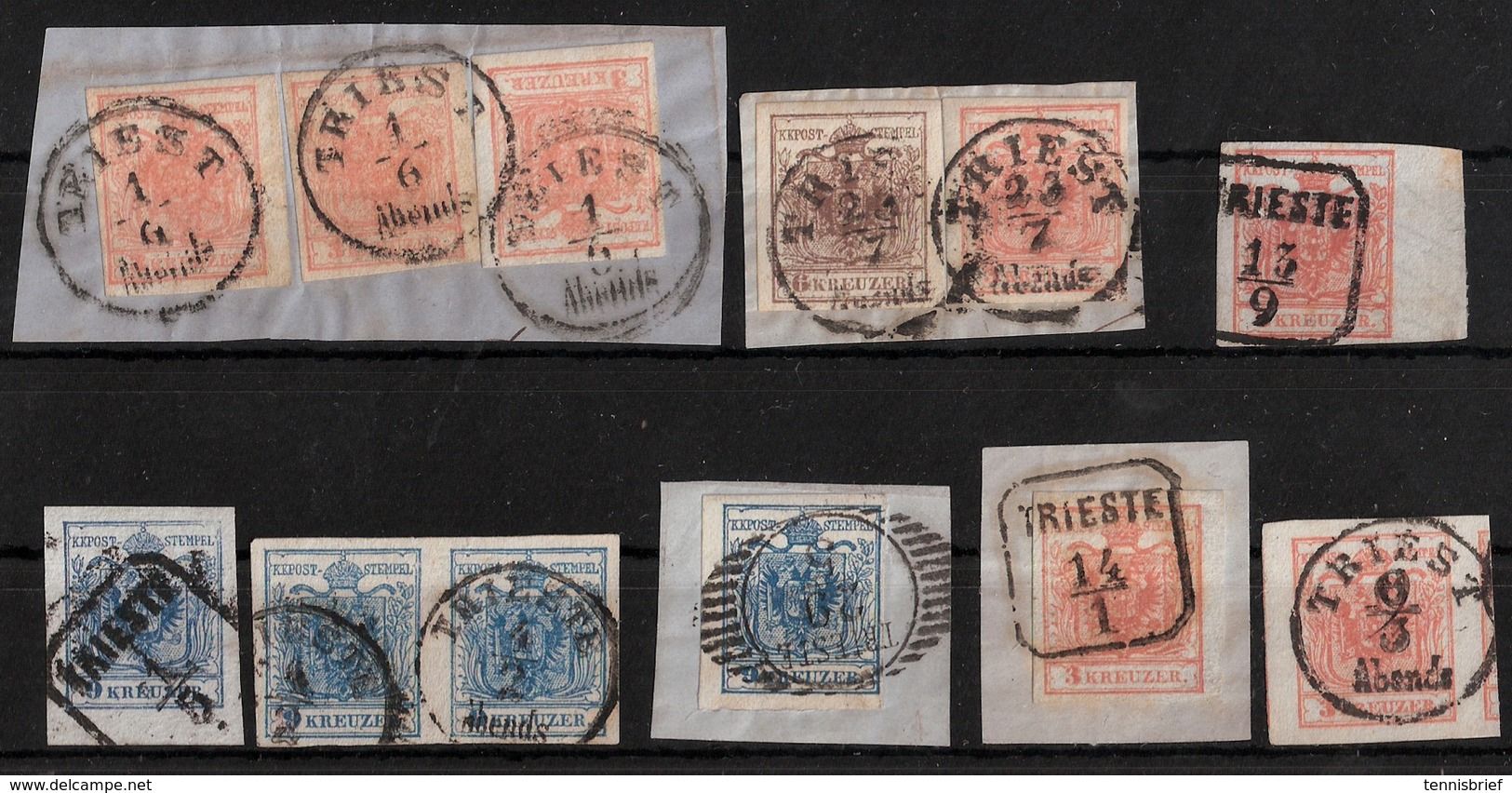 Ausg. 1850, Luxus-Lot " Triest " Stempel!,  #a1250 - Oblitérés