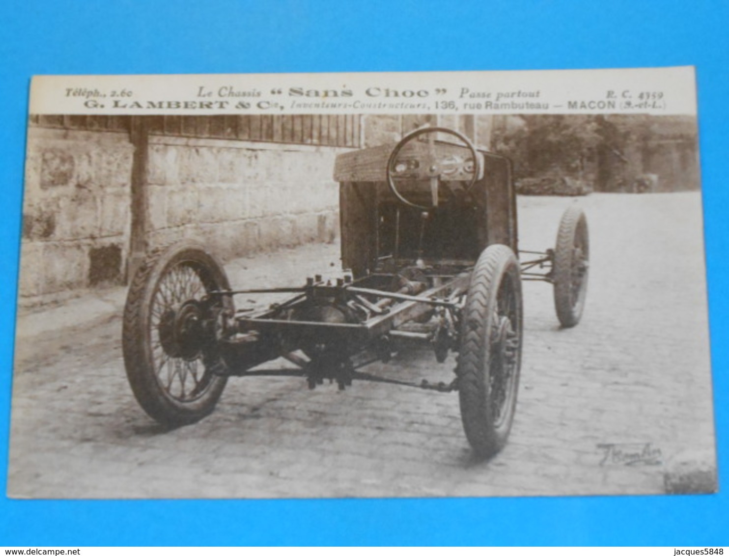 71 ) Macon - Automobile " G. LAMBERT & Cie " N°1 " Inventeur - Constructeur : Chassis SANS CHOC - Année - EDIT - Combier - Macon