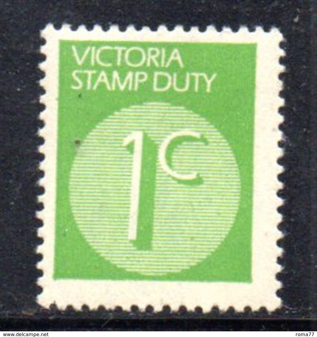 848 490 - VICTORIA , 1 Cent Verde Integro **  STAMP DUTY - Mint Stamps