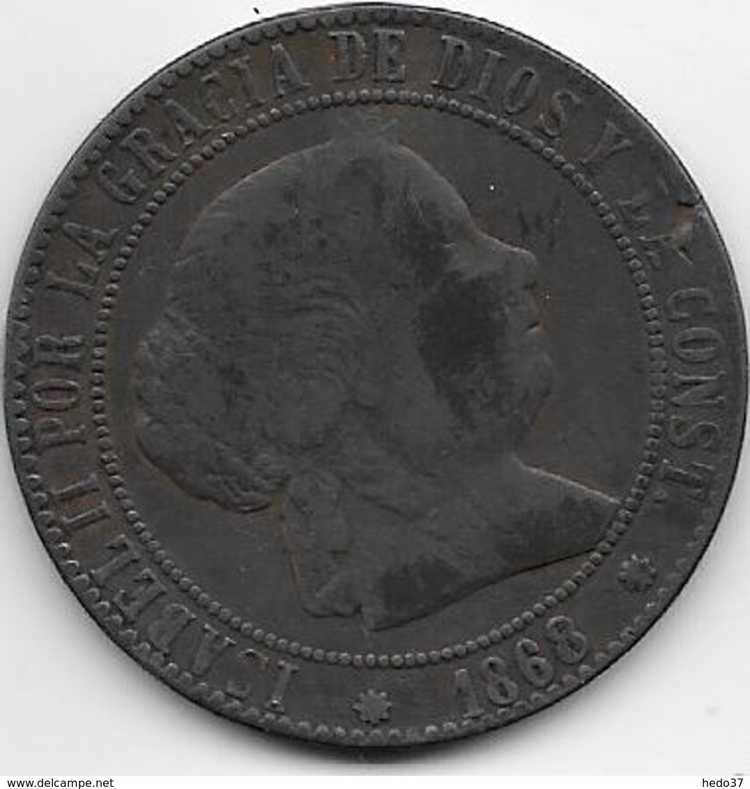 Espagne - 5 Centimos - 1868 - Premières Frappes