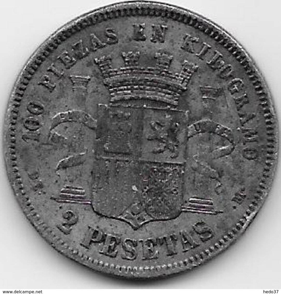 Espagne - 2 Pesetas - 1870 - Fausse Pour Servir - Premières Frappes