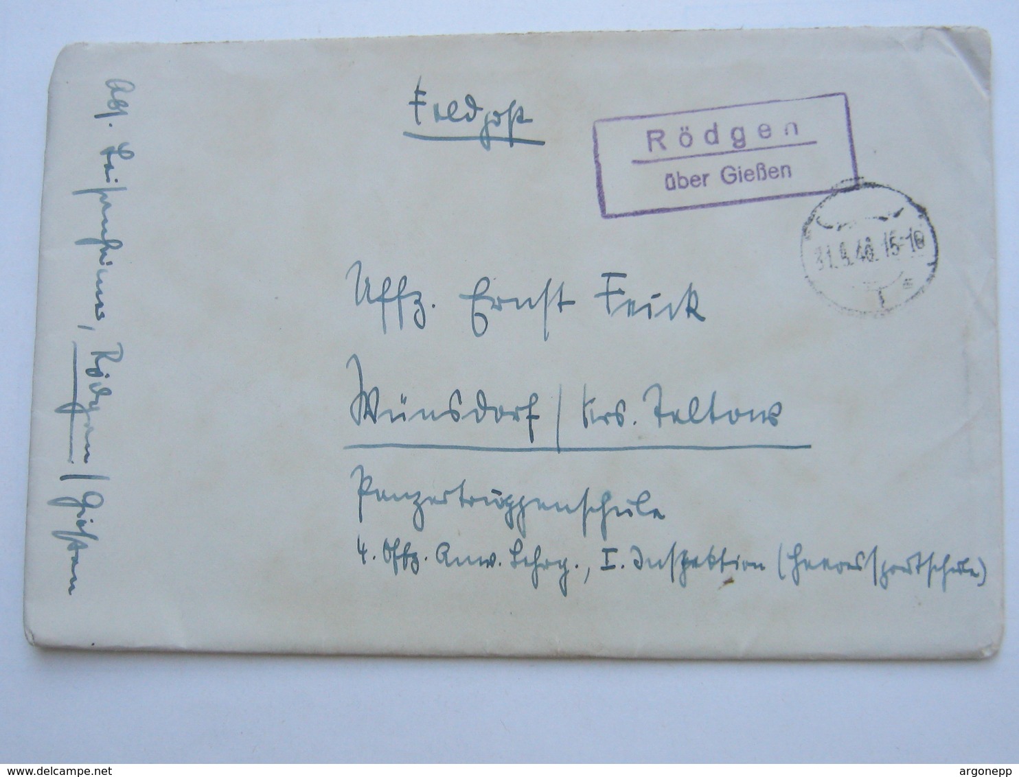 1940 , RÖDGEN über Giessen ,  Klarer Landpoststempel Auf Brief Mit Inhalt - Briefe U. Dokumente