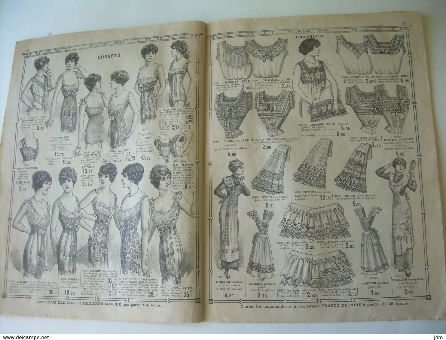 CATALOGUE ETE 1913...LOUVRE à PARIS..96 Pages Illustrées Vêtements, Chapeaux, Chaussures, Corsets, Dentelles...9 Scans - 1900 – 1949