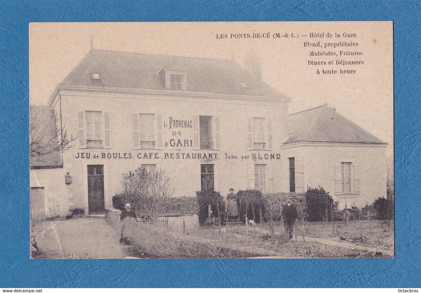 CPA 49 Rare Les Ponts De Cé, Hôtel De La Gare, Tenu Par Blond - Les Ponts De Ce