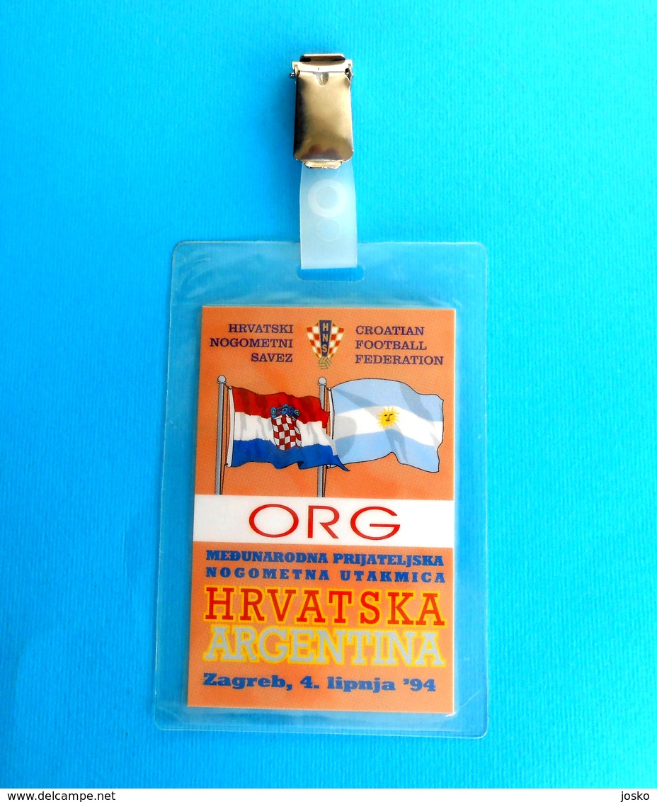 CROATIA V ARGENTINA - 1994. Inter. Football Soccer Match Pass Ticket * MARADONA Fussball Calcio Futbol Kroatien Croazia - Tickets D'entrée