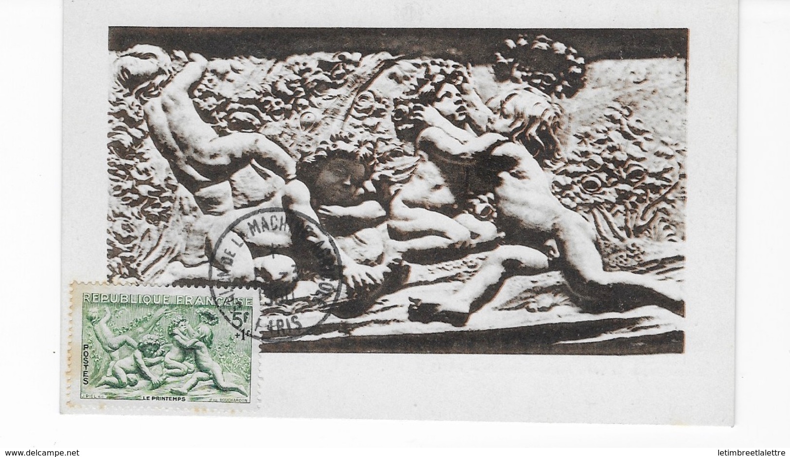 Carte Maximum 1951 Fontaine De La Rue Grenelle L'été-printemps-automne- L'hiver Par Bourchardon - 1950-1959