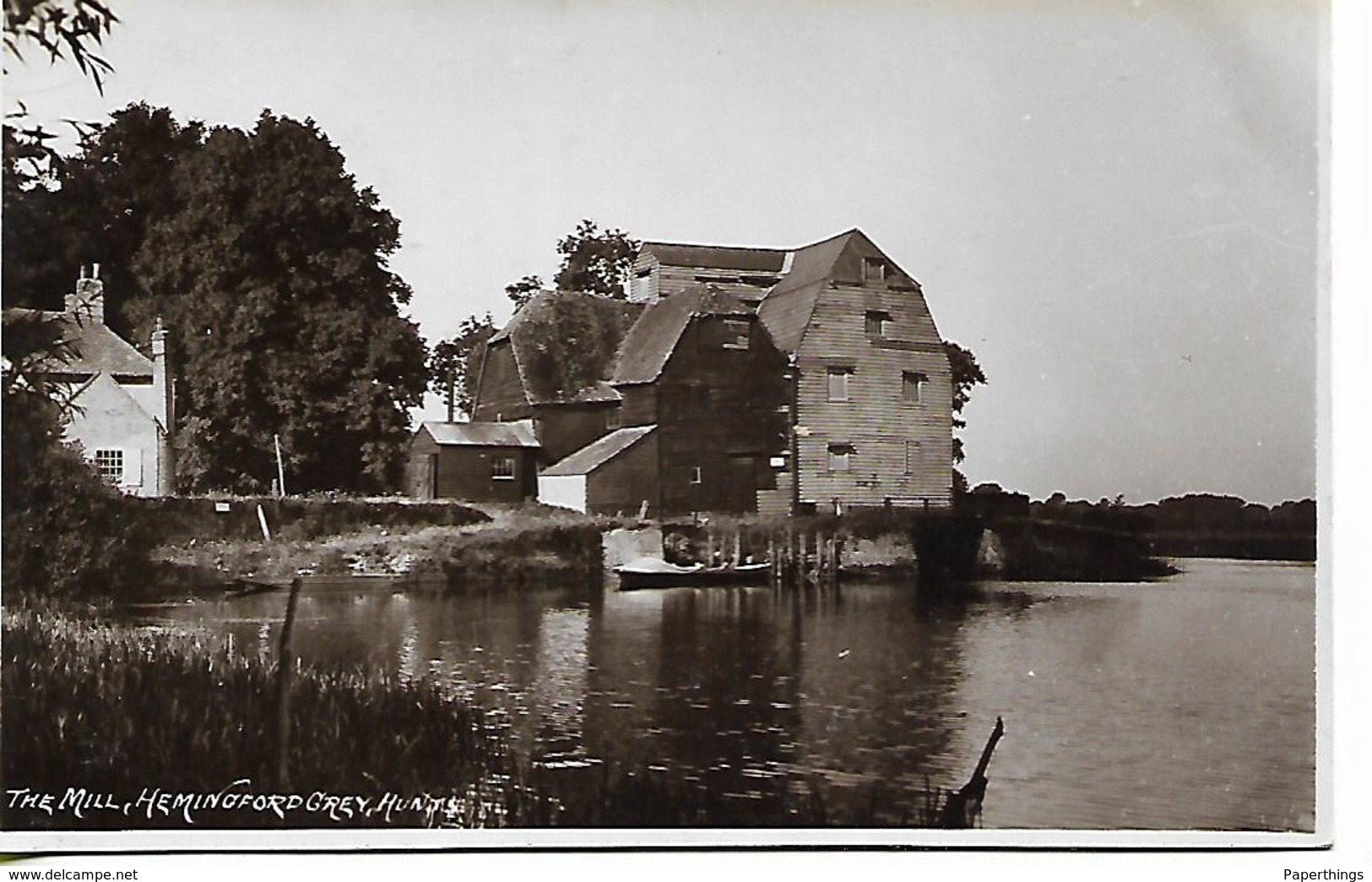Real Photo Postcard, The Mill, Hemingford Grey. River Scene, Buildings, House. 1927 - Huntingdonshire