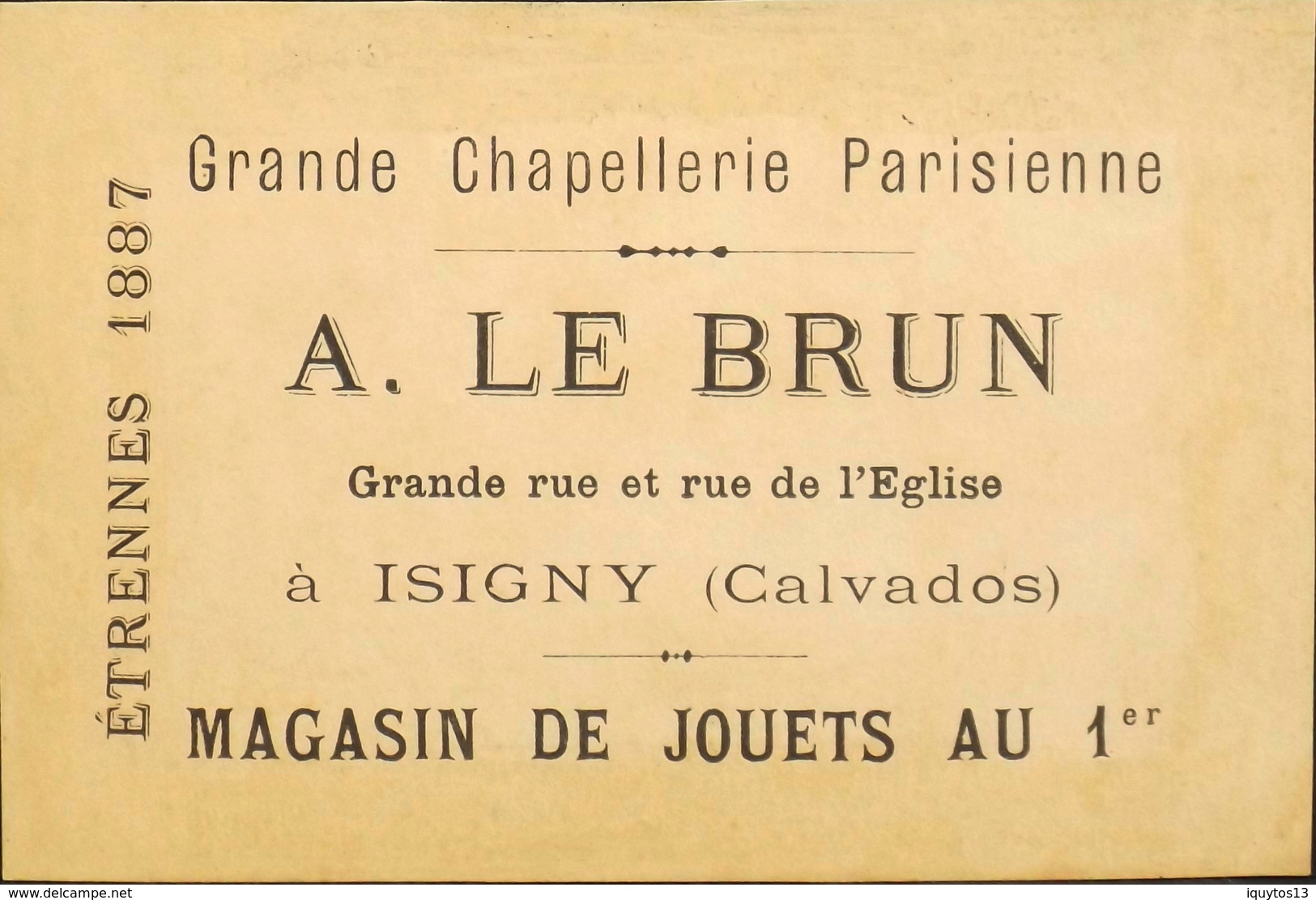 BELLE CHROMO TOUR DORE - Magasin A. LE BRUN à Isigny (Calvados) - Etrennes 1887 - La Laière & Le Pot Au Lait - TBE - Other & Unclassified