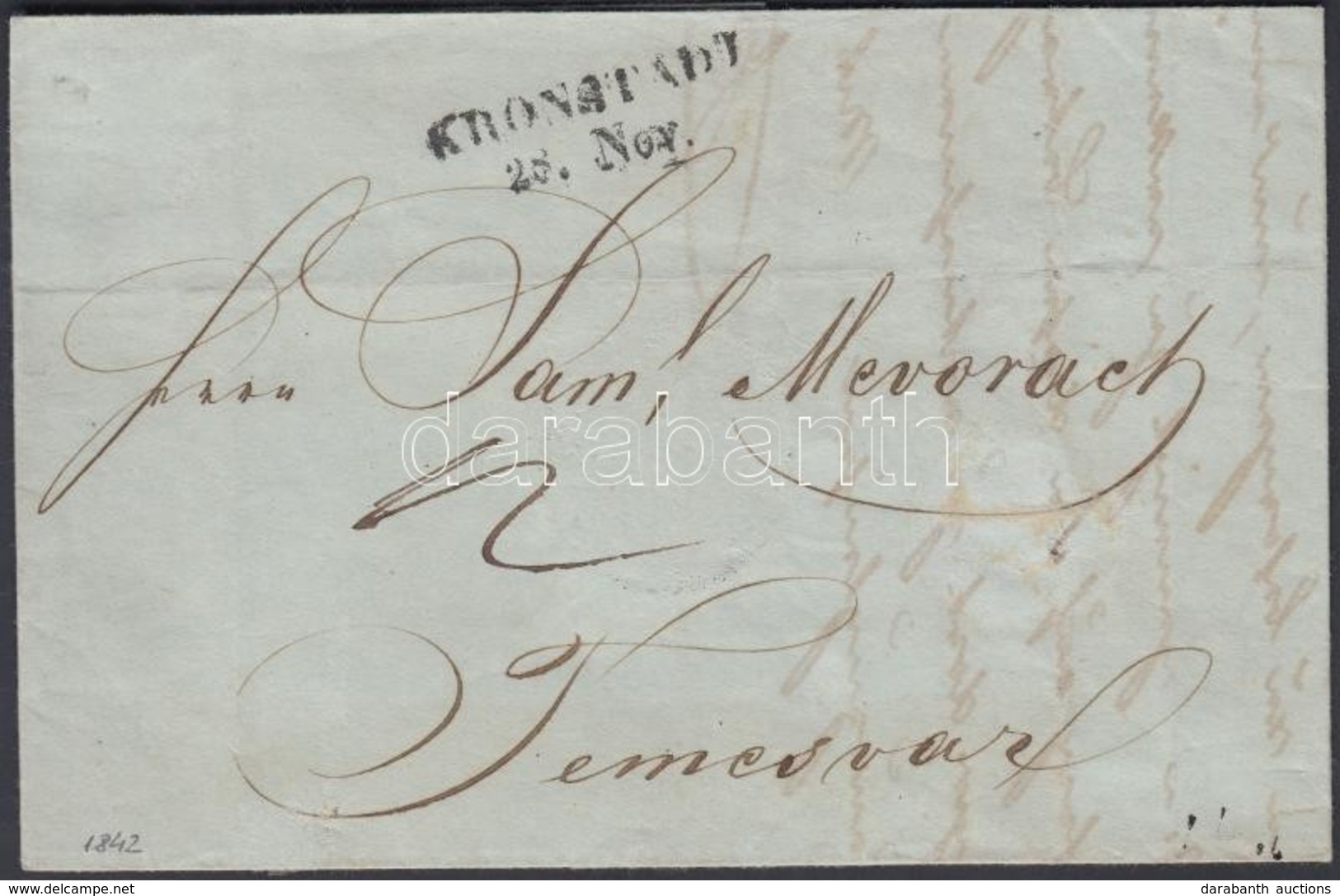 1842 Portós Levél Tartalommal / Unpaid Cover With Content 'KRONSTADT' - 'TEMESVÁR' - Altri & Non Classificati