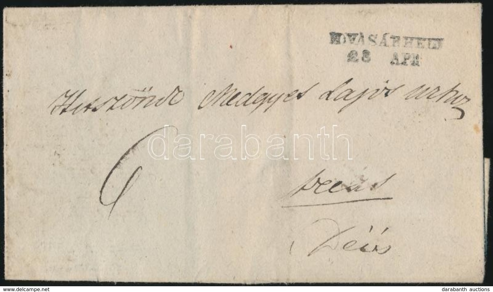 1842-1850 Portós Levél / Unpaid Cover 'M.VÁSÁRHGELY' - Deés - Altri & Non Classificati