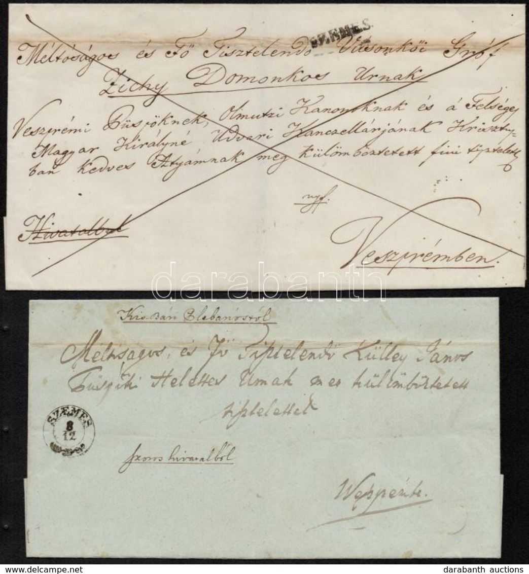 1845-1848 2 Db Levél Különféle 'SZEMES' Bélyegzéssel / 2 Covers With Different 'SZEMES' Postmark - Andere & Zonder Classificatie