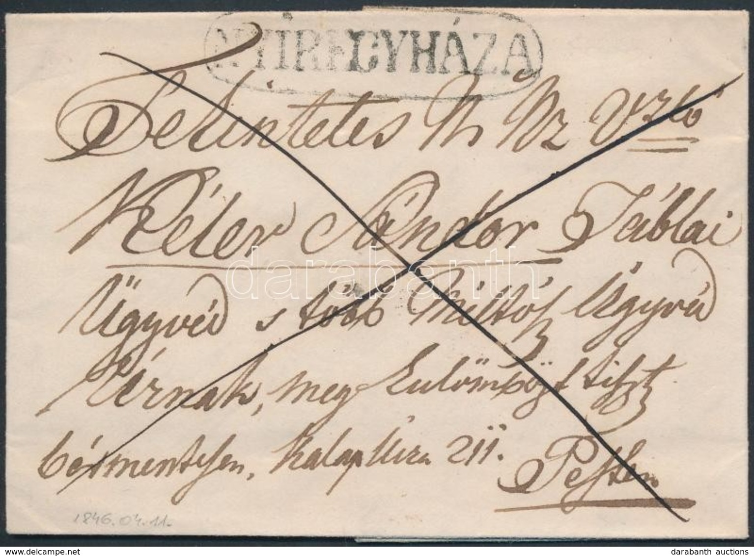 1846 Franco Levél Tartalommal / With Content 'NYÍREGYHÁZA' - 'PESTH' - Altri & Non Classificati
