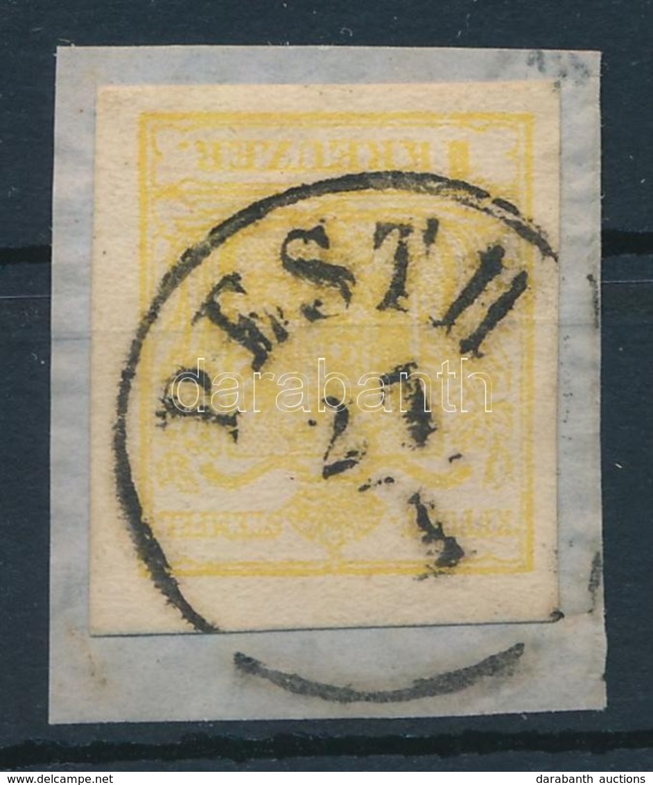 1850 1kr MP III. Citromsárga 'PESTH' Szép Friss Darab / Lemon, Nice Fresh Piece. Certificate: Steiner - Otros & Sin Clasificación