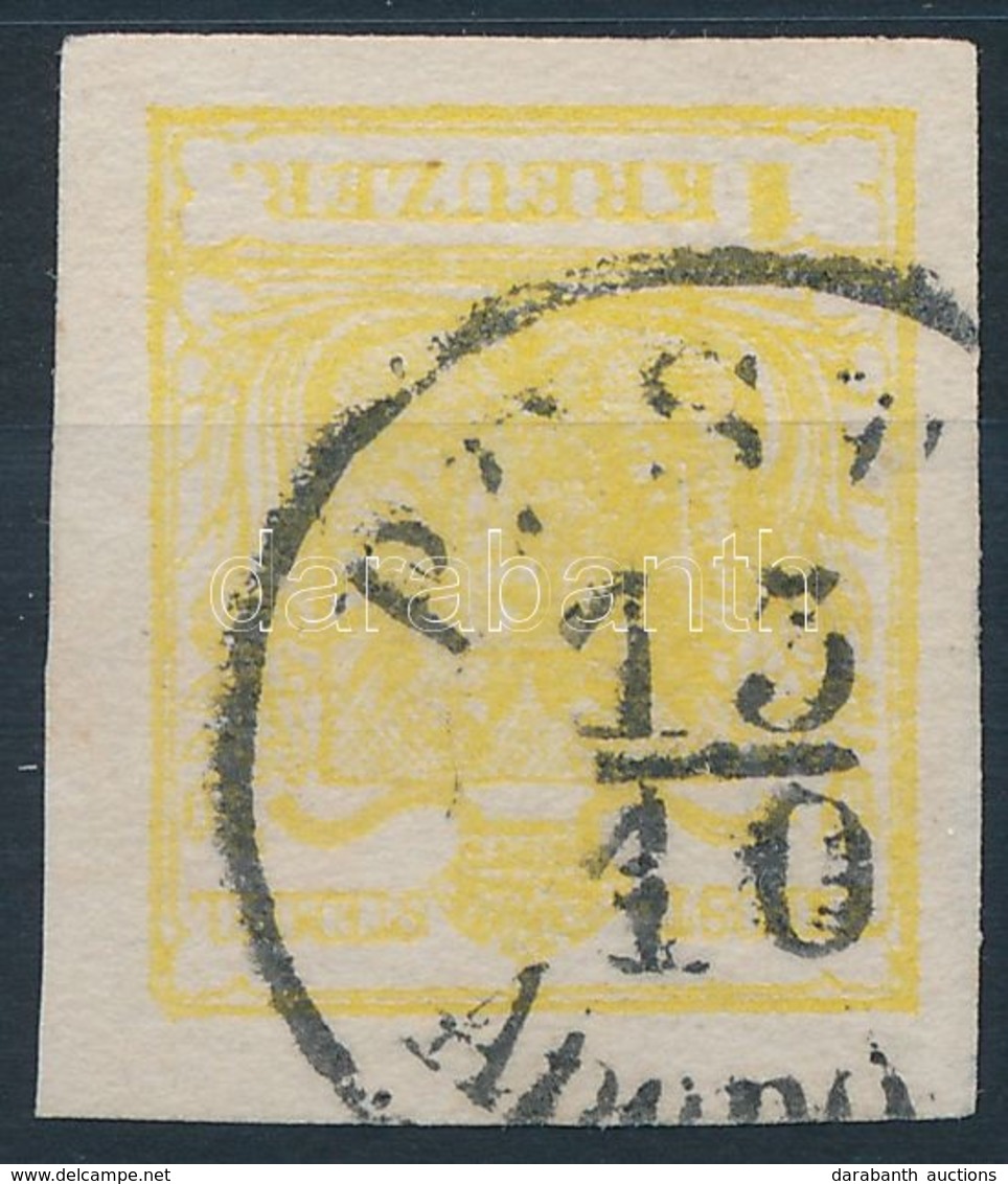 O 1850 1kr Citrom MP III. Szép élénk Színű Darab / Yellow, Nice Colour Piece 'PEST(H)' Certificate: Steiner - Autres & Non Classés