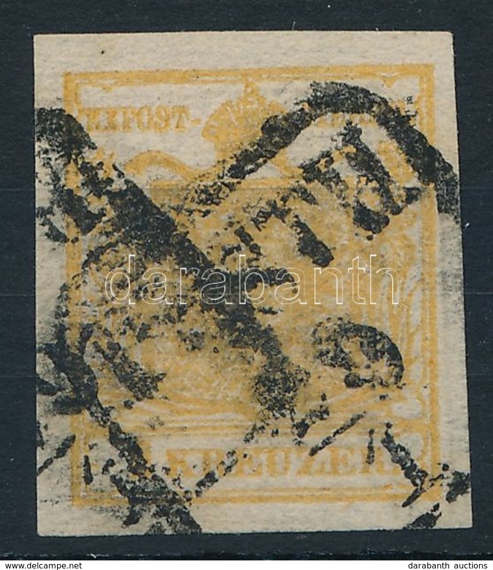 O 1850 1kr HP Sárga, Kétoldali Nyomat (32.000) / Yellow, Printed On Both Sides 'PESTH' - Autres & Non Classés