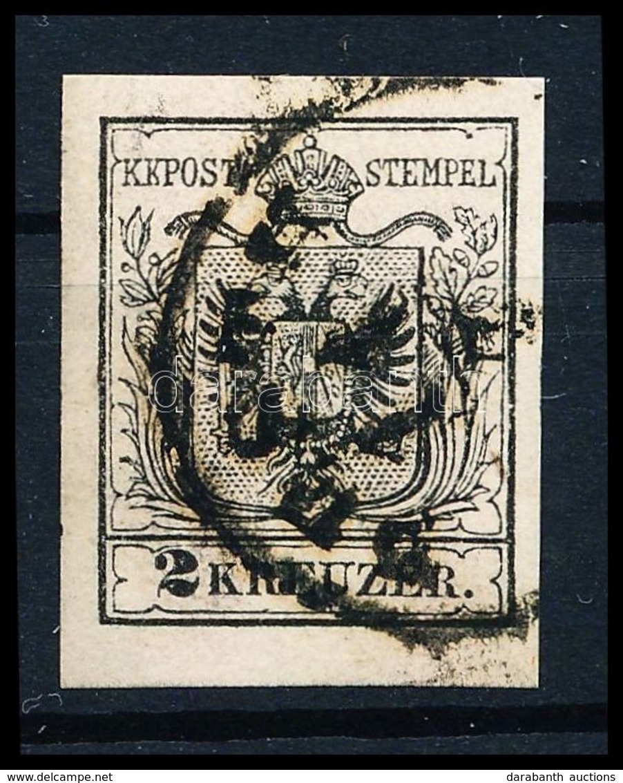O 1850 2kr Mélyfekete MP IIIb Finom Nyomat / Deep Black, Fine Print 'PESTH' Certificate: Strakosch - Autres & Non Classés