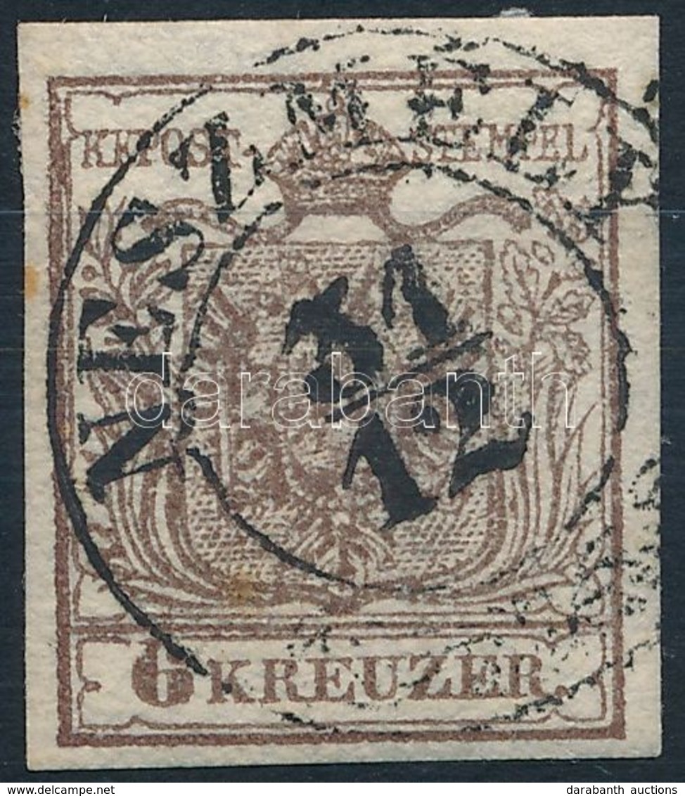 O 1850 6kr Szürkésbarna HP III. / Greyish Brown 'NESZMÉLY 31/12' Certificate: Steiner - Autres & Non Classés