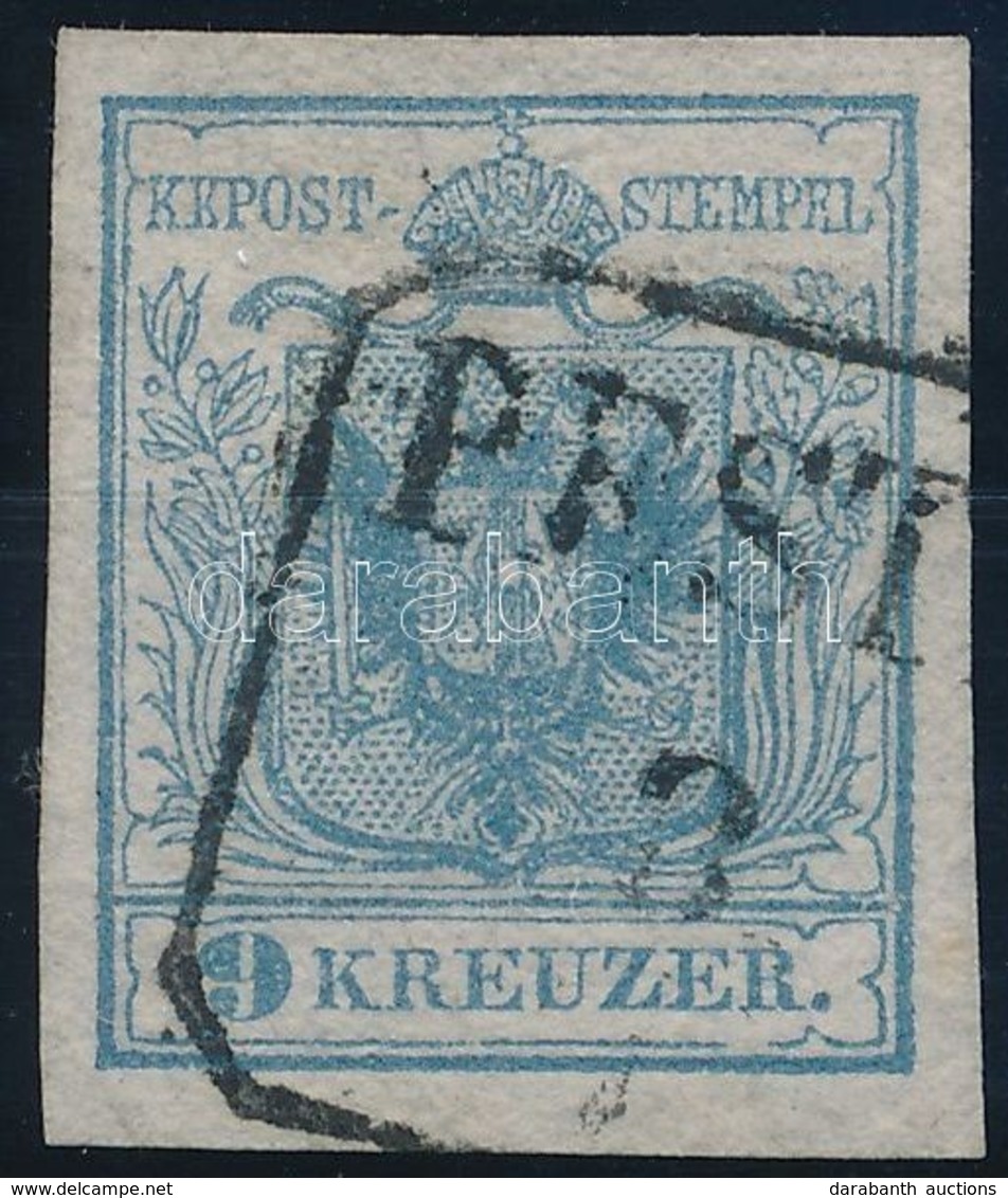 O 1850 9kr HP I. Szürkéskék, Tévnyomattal, Magistris P121 / Greyblue, Plate Flaw 'PEST(H)' Certificate: Strakosch - Sonstige & Ohne Zuordnung