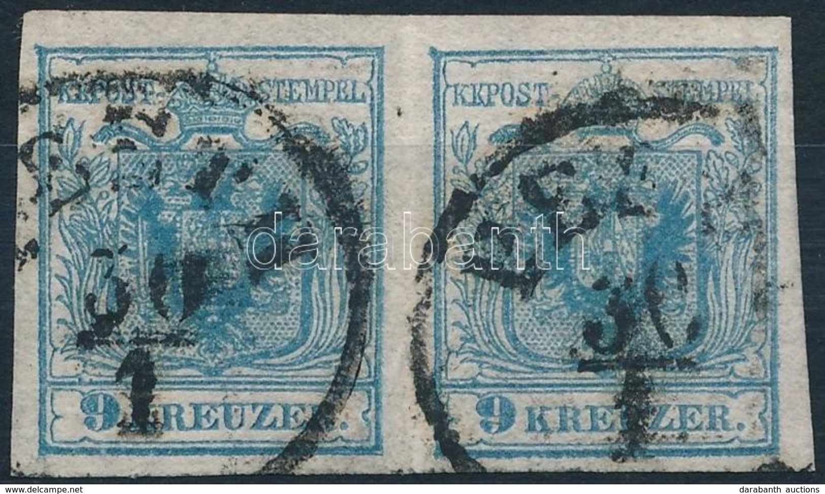 O 1850 9kr Pár HP IIa / Pair 'PESTH' Certificate: Steiner - Autres & Non Classés