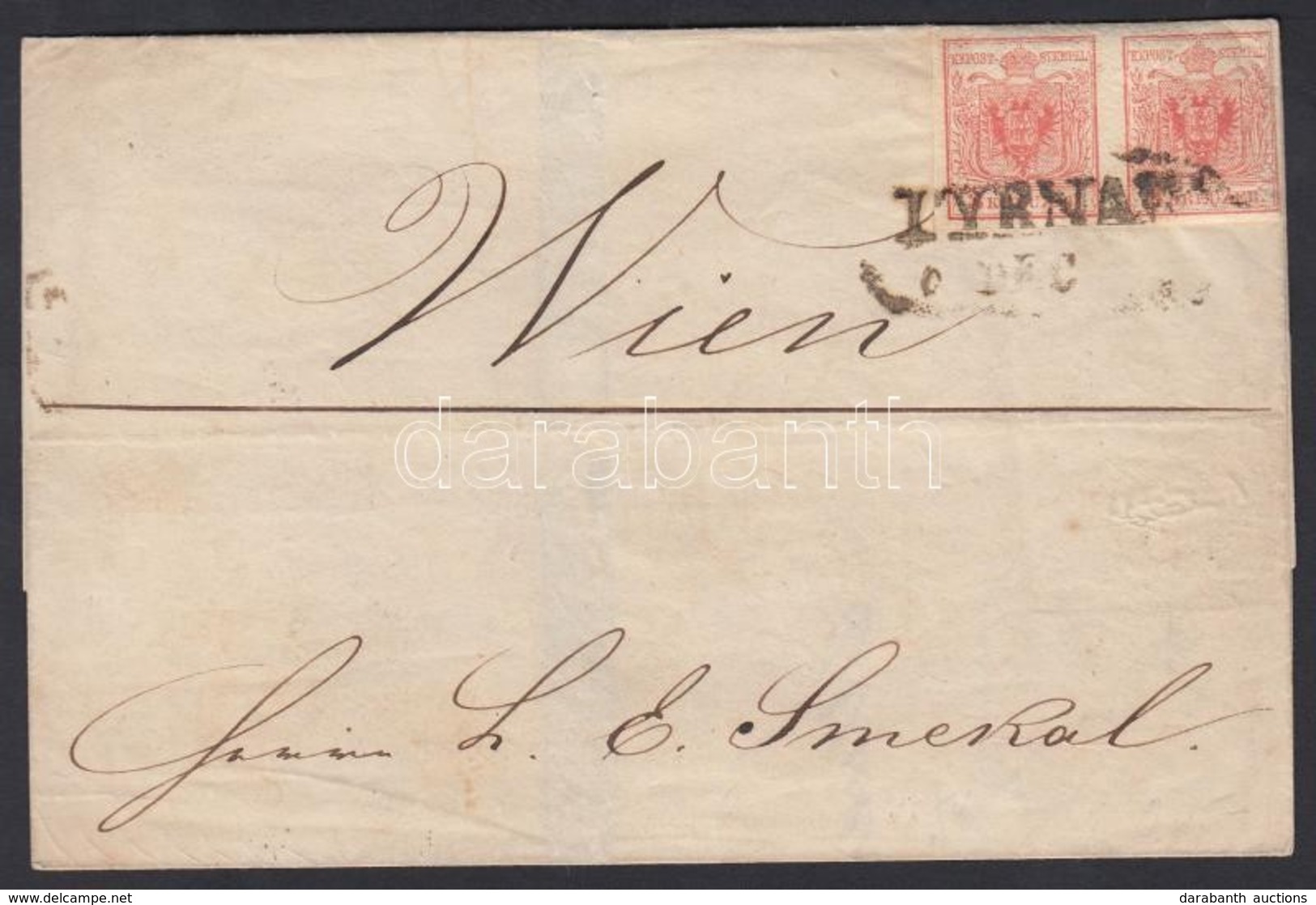 1854 3kr Pár Levélen 'TYRNAU' - 'WIEN' - Sonstige & Ohne Zuordnung