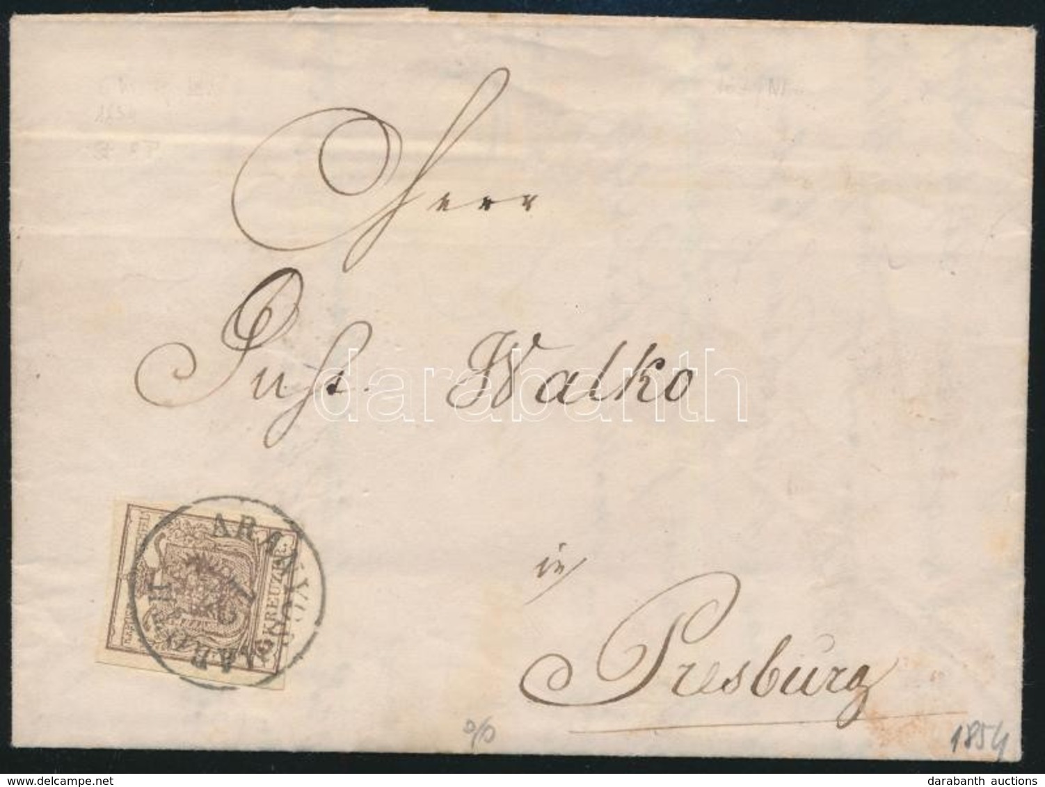 1854 6kr HP III. Levélen / On Cover 'ARANYOSMAROTH' Signed: Georg Bühler - Sonstige & Ohne Zuordnung