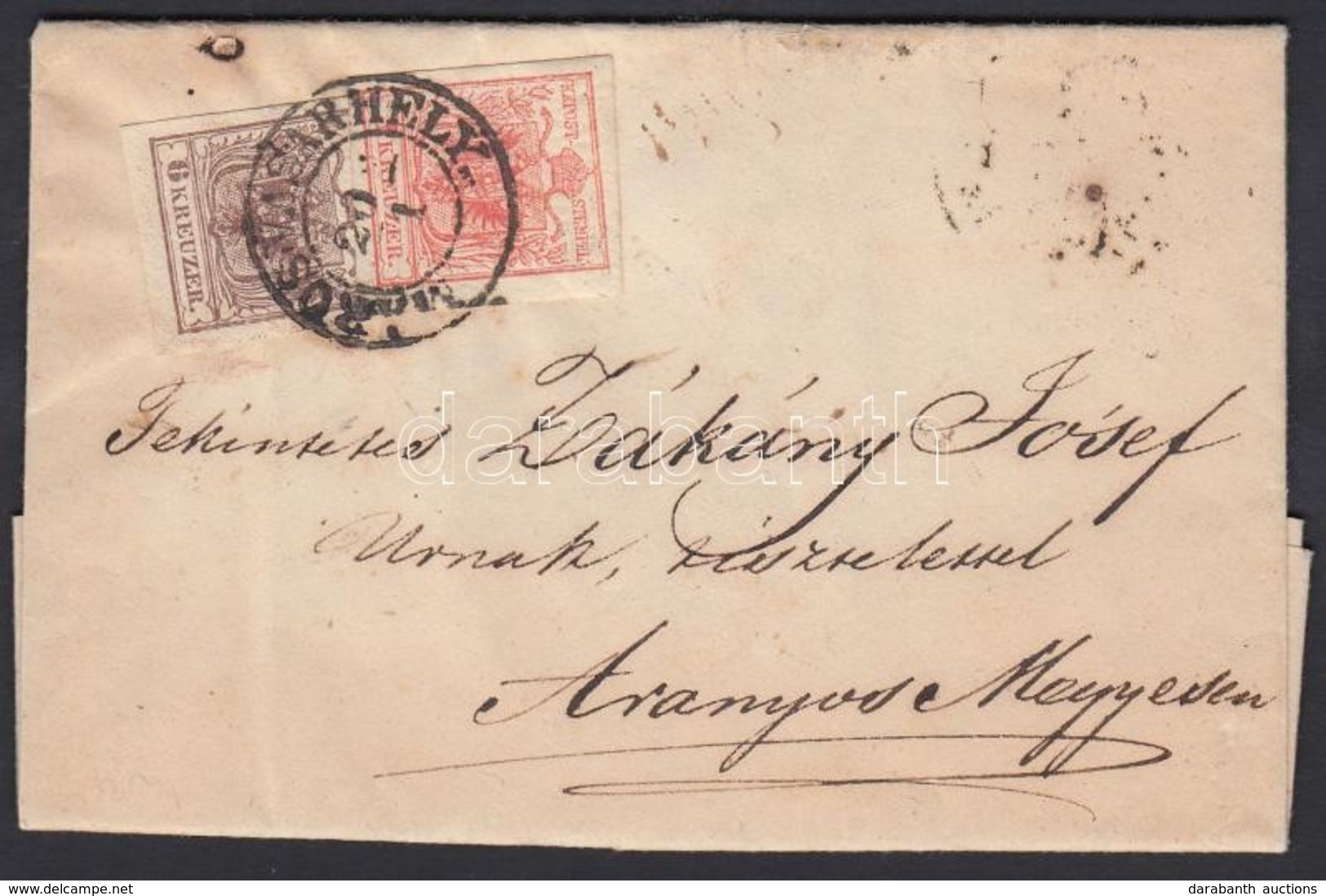 1855 3kr + 6kr Levélen 'MAROS VÁSÁRHELY' - 'KLAUSENBURG' - 'GROSSWARDEIN' - 'ARANYOS-MEDGYES' - Autres & Non Classés