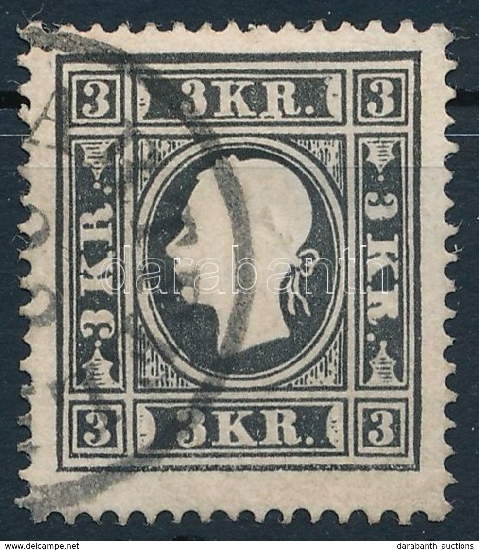 O 1858 3kr Fekete Ib. Szépen Centrált / Black, Centered '(B)ARTFEL(D)' Certificate: Steiner - Sonstige & Ohne Zuordnung