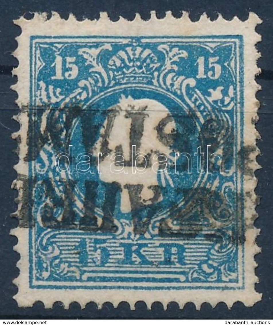 O 1858 15kr Lemezhibás Bélyeg Mozgóposta Bélyegzéssel / Plate Flaw 'K.u.k. FAHRE(NDES) POSTAM(T)' - Sonstige & Ohne Zuordnung