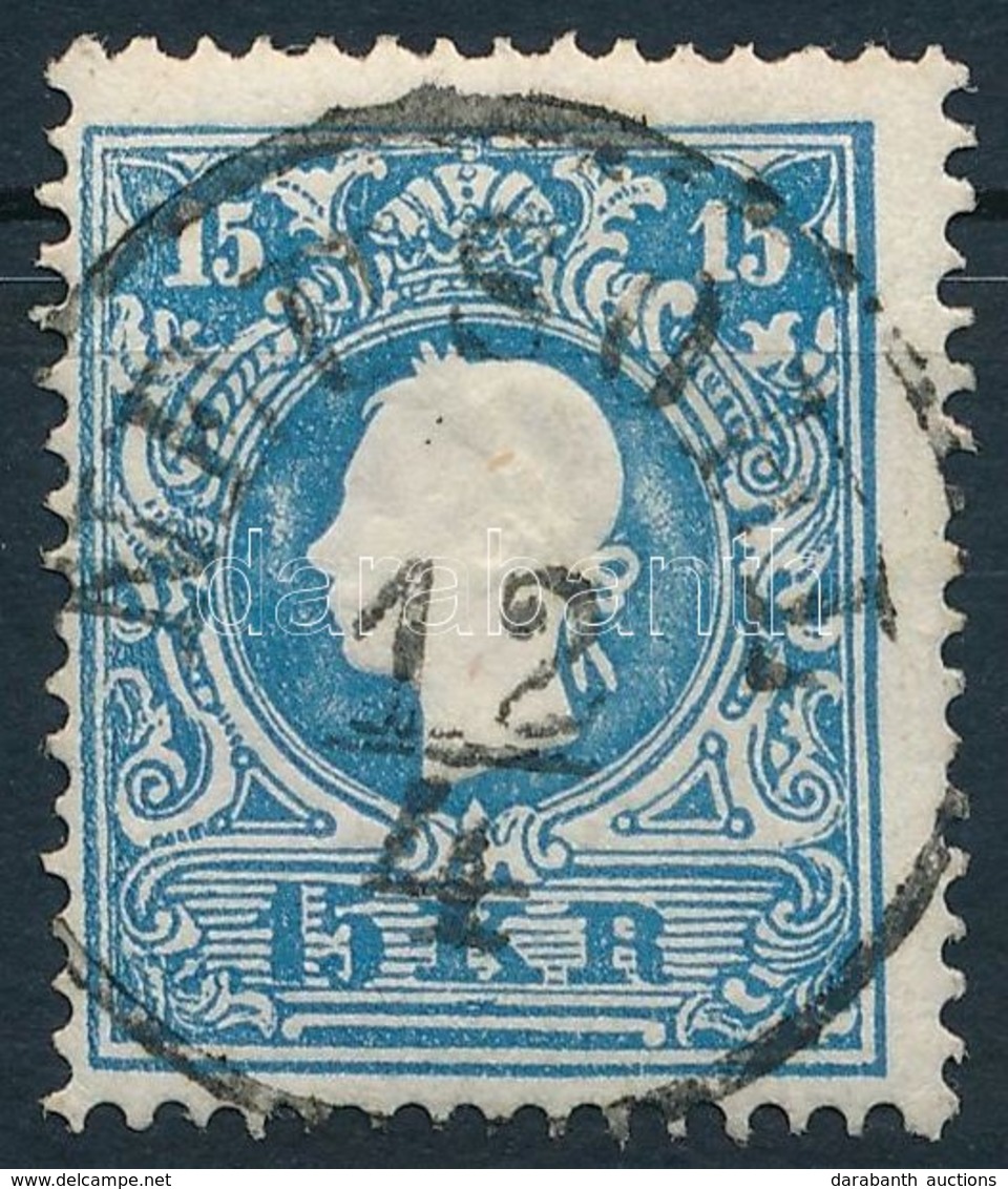 O 1858 15kr II. Világoskék, Fehér Foltok A Fej Körül Lemezhibával / Light Blue, Plate Flaw 'NEUSOHL' Certificate: Steine - Sonstige & Ohne Zuordnung