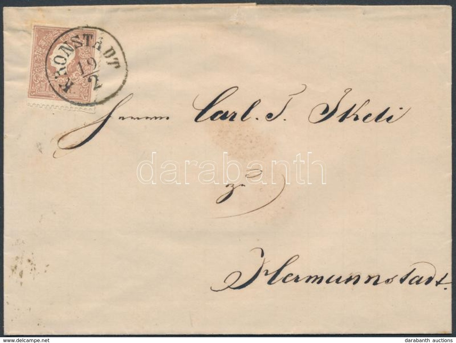 1859 10kr I. (3 Oldalon Vágva) Levélen / On Cover 'KRONSTADT' - 'HERMANNSTADT' - Autres & Non Classés