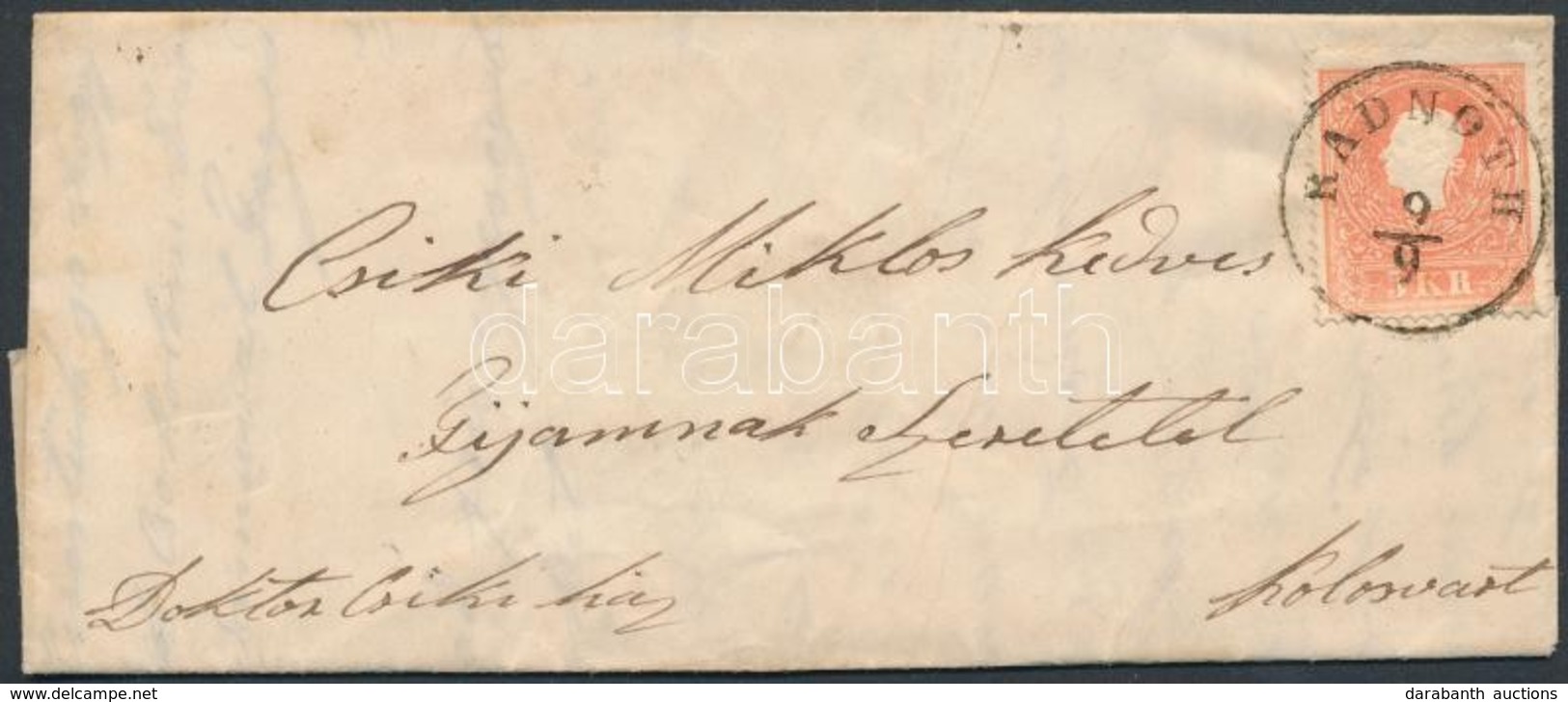 1859-1861 5kr Levélen / On Cover 'RADNÓTH' - 'KLAUSENBURG' - Otros & Sin Clasificación