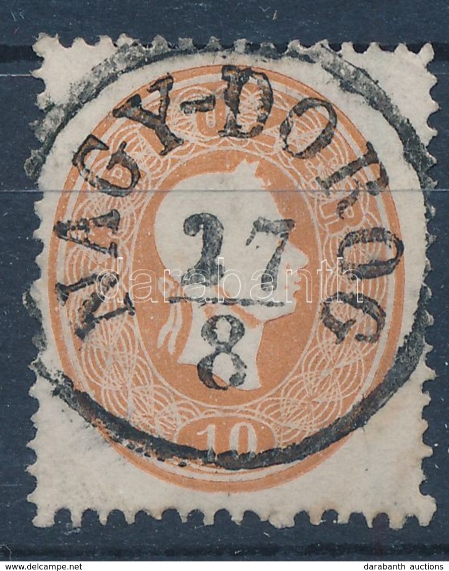 O 1861 10kr, Nagy Festékfolt A Nyakon, Látványos Darab! / With Brown Paint Spot On Neck 'NAGY-DOROG' - Autres & Non Classés