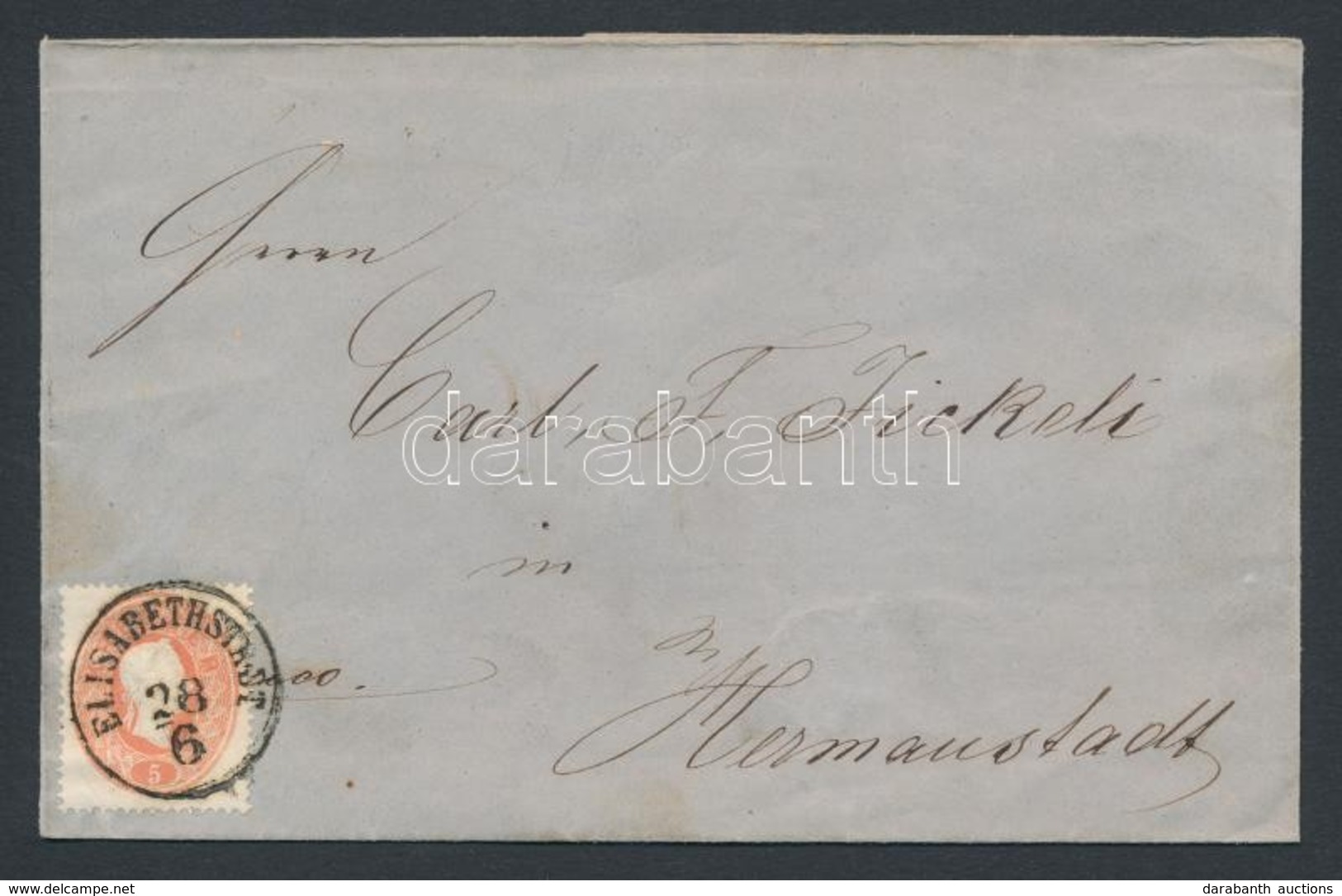 1862 5kr Levélen / On Cover 'ELISABETHSTADT' - Hermannstadt - Autres & Non Classés