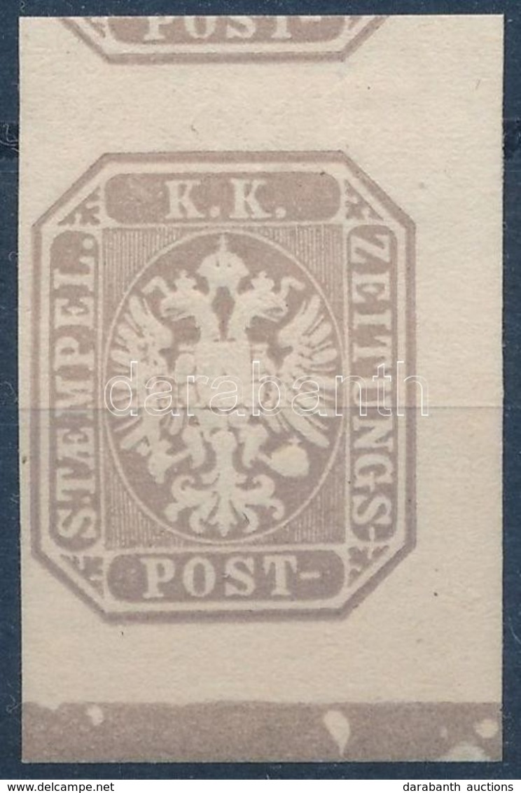 (*) 1863 Hírlapbélyeg Nagy ívszéllel, Látványosan Elfogazva / Newspaper Stamp With Large Margin, Strongly Shifted Perfor - Autres & Non Classés