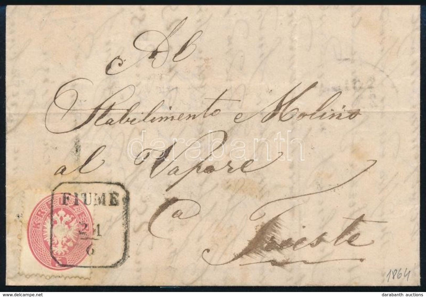 1864 5kr Levélen Teljes Tartalommal / On Cover With Full Content 'FIUME' - Trieste - Sonstige & Ohne Zuordnung