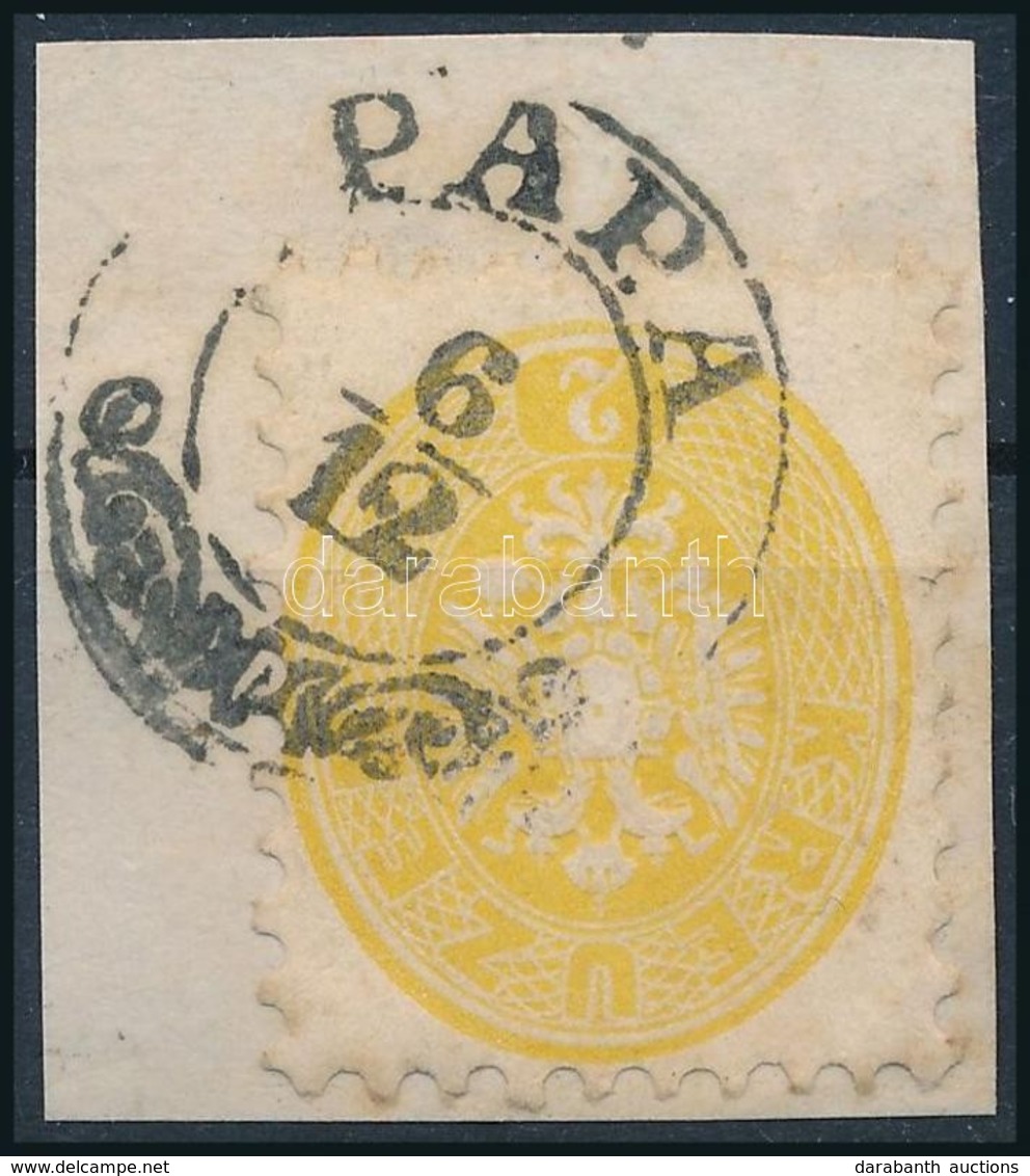 1864 2kr Sárga, Kivágáson / Yellow, On Cutting 'PÁPA' - Sonstige & Ohne Zuordnung
