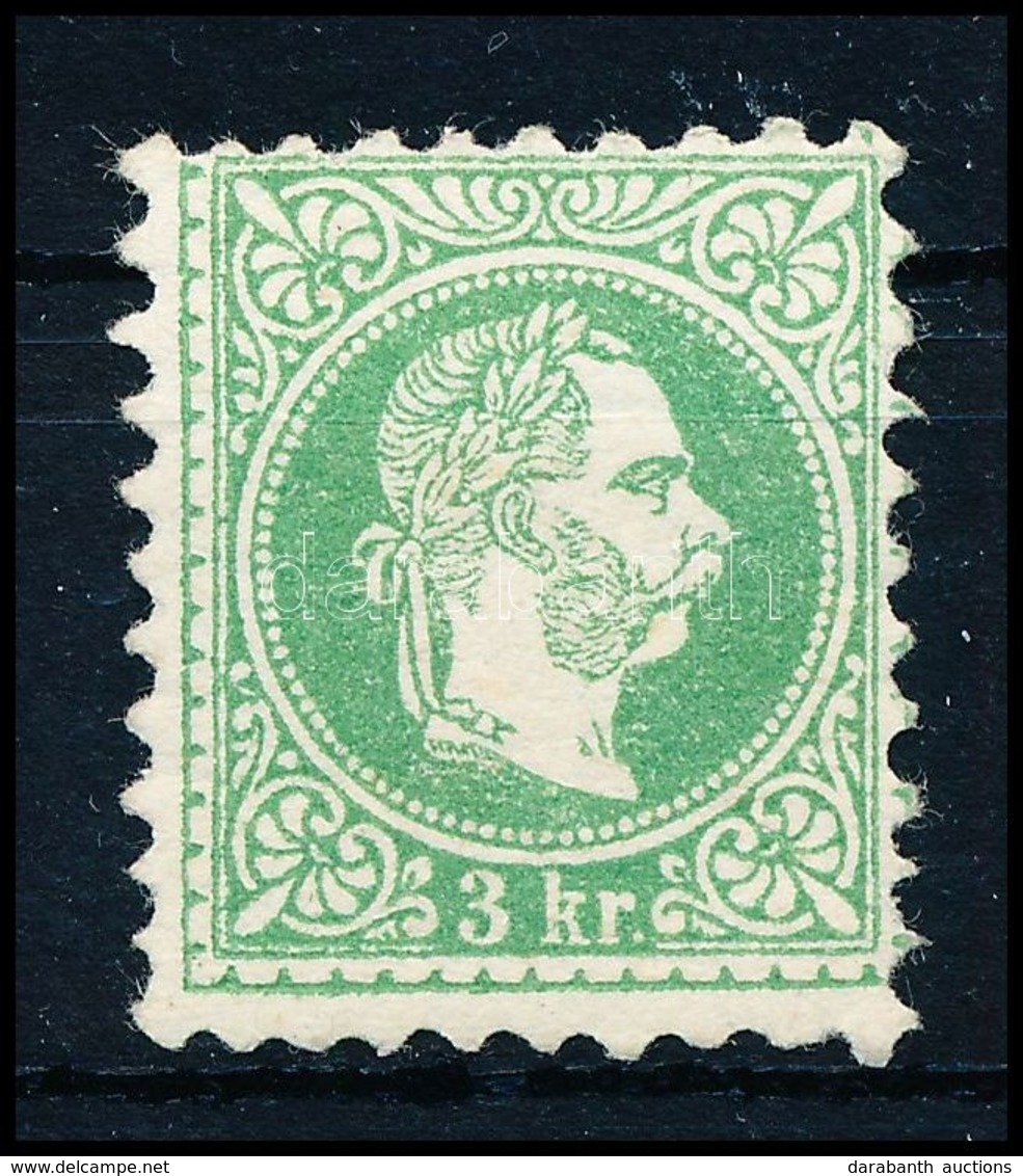 ** 1867 3kr Zöld, Eredeti Gumival, Magas Katalógusérték! (rozsda) / Mi 36 Green, With Original Gum. High Catalogue Value - Autres & Non Classés