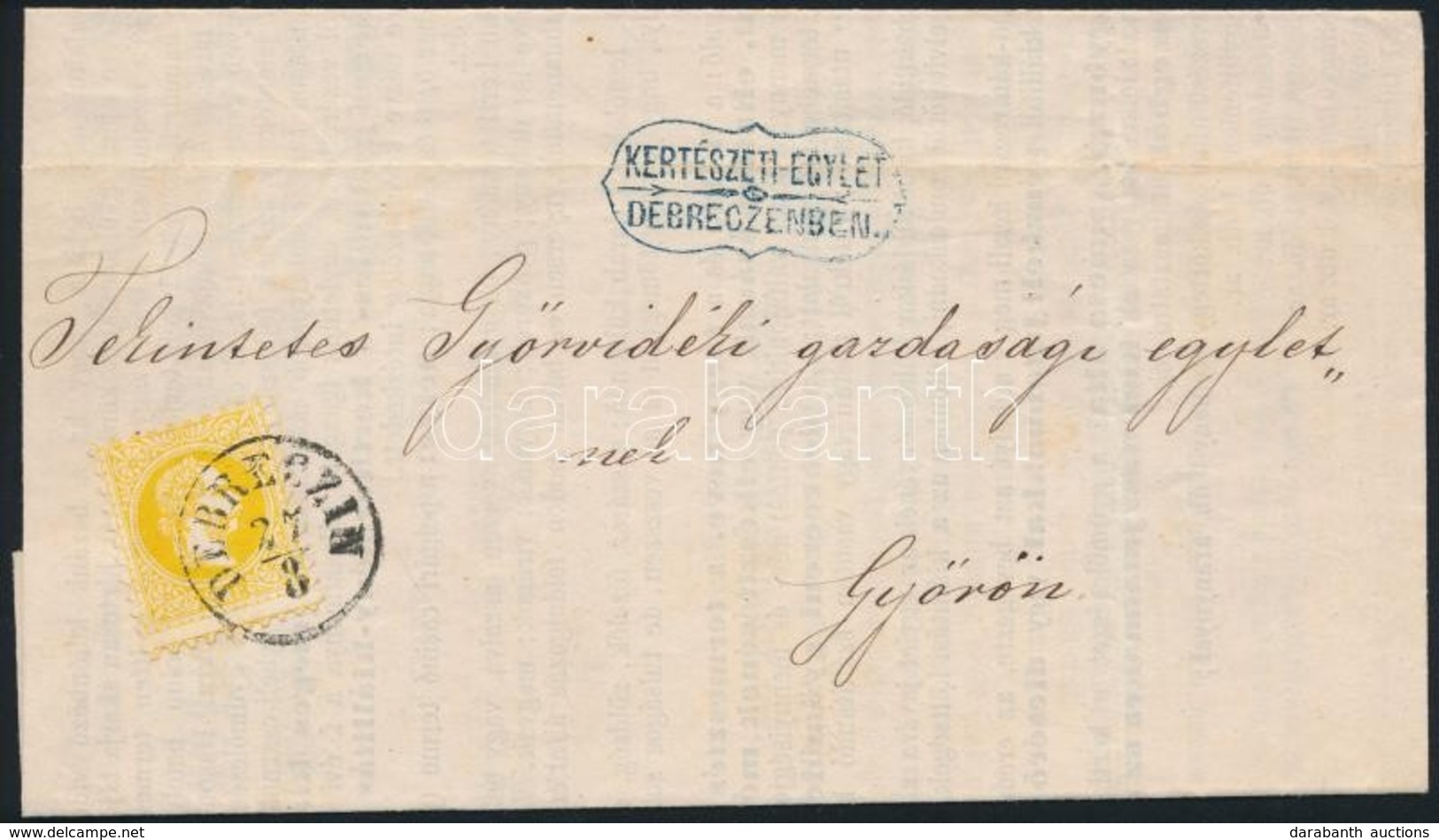 1867 2kr Levélen / On Cover 'DEBRECZIN' - Győr - Autres & Non Classés