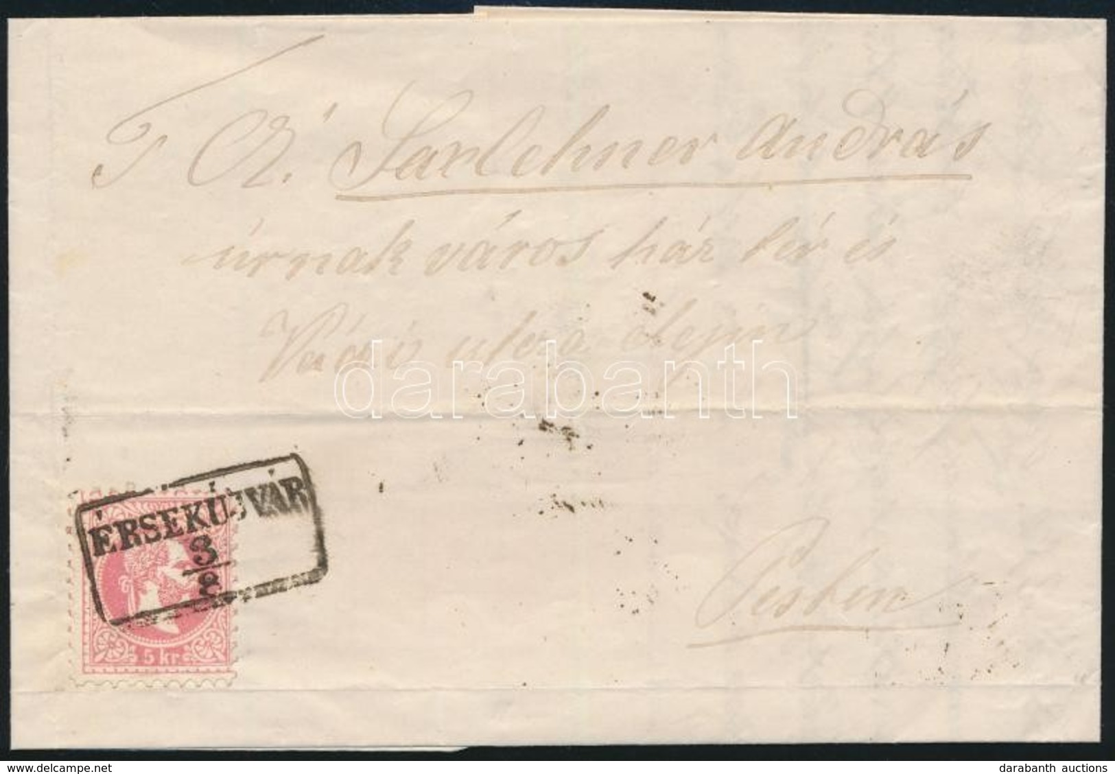 1867 5kr Levélen / On Cover 'ÉRSEKÚJVÁR' - Pest - Autres & Non Classés