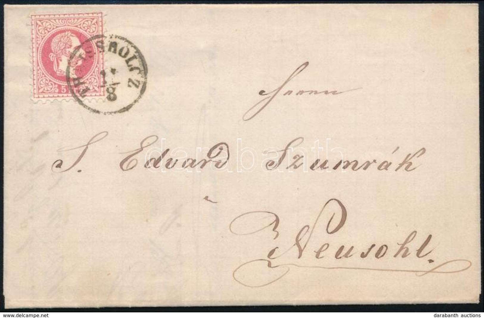 1867 5kr Levélen / On Cover 'THEISSHOLCZ' (Gudlin 300 P)  - Neusohl - Autres & Non Classés