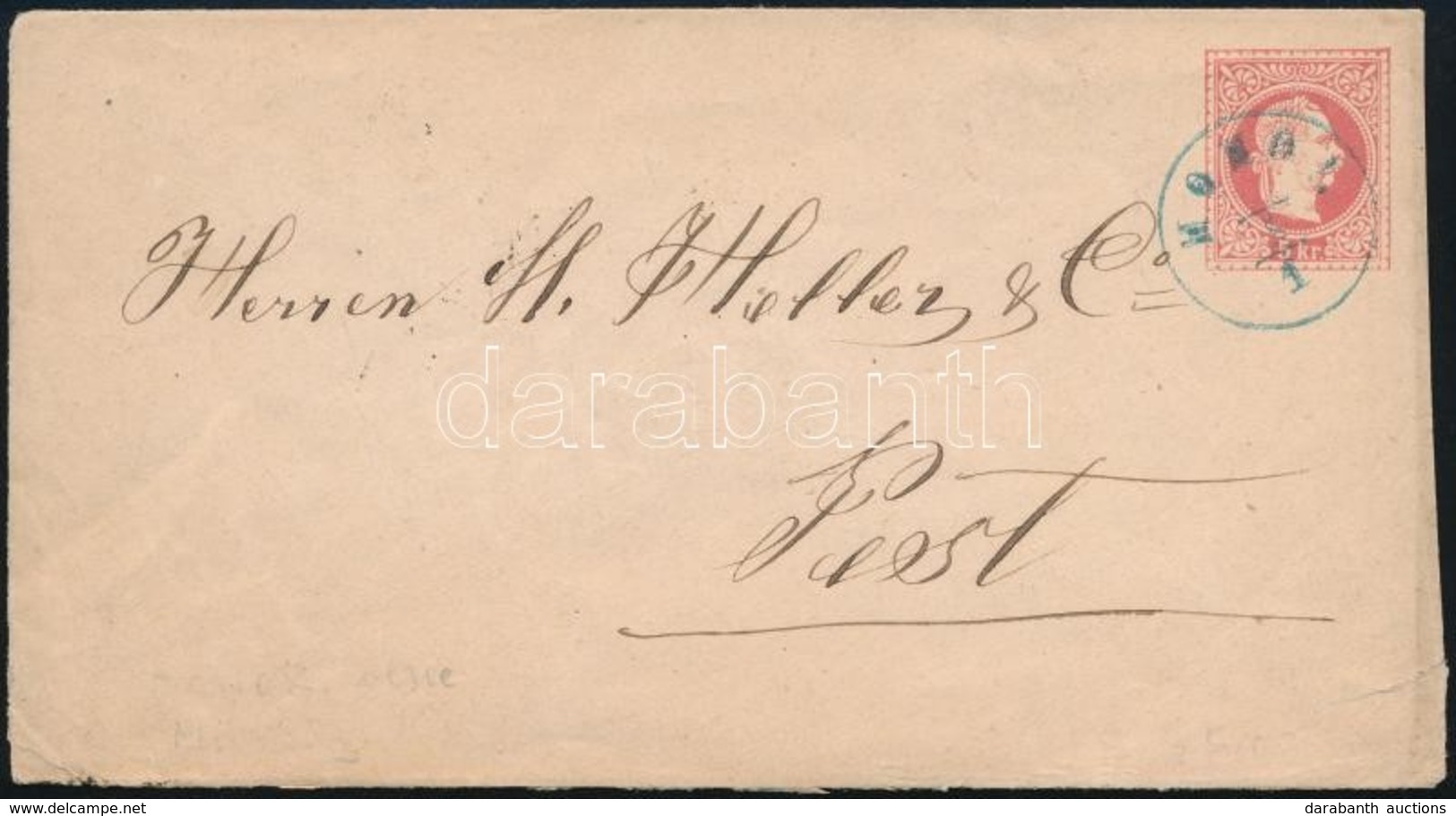 1870 5kr Díjjegyes Boríték / PS-cover, Kék / Blue 'MOHOL' - Sonstige & Ohne Zuordnung