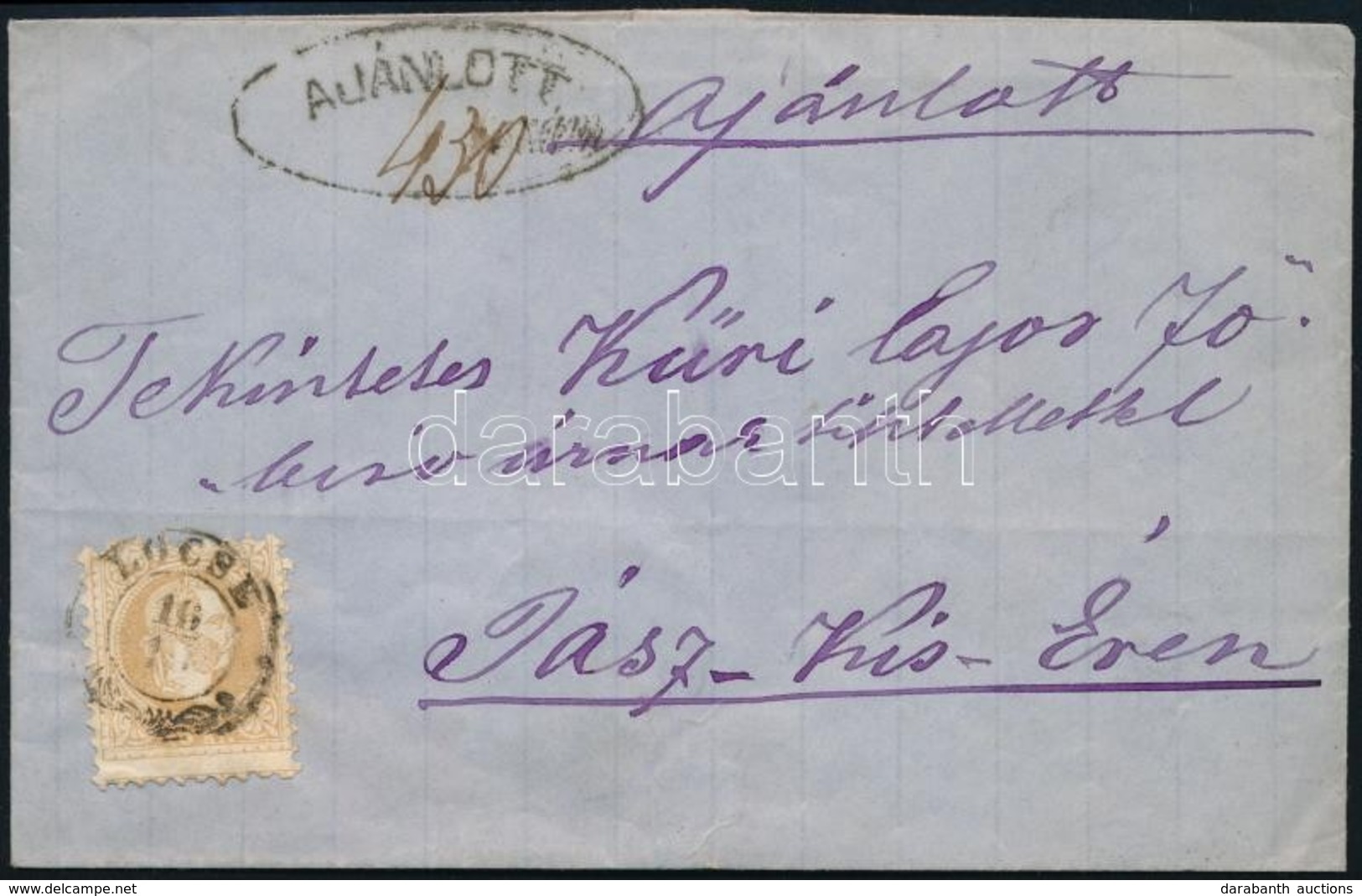 1870 15kr Elfogazva Ajánlott Levélen, Ritka Ellipszis Alakú Ajánlási Bélyegzéssel / 15kr On Registered Cover 'LŐCSE' - J - Sonstige & Ohne Zuordnung