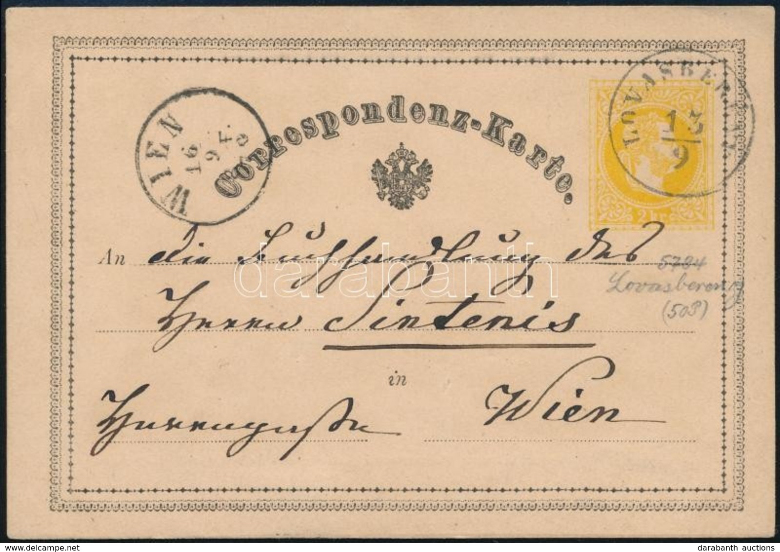 1870 Díjjegyes Levelezőlap / PS-card 'LOVASBERÉNY' - Sonstige & Ohne Zuordnung