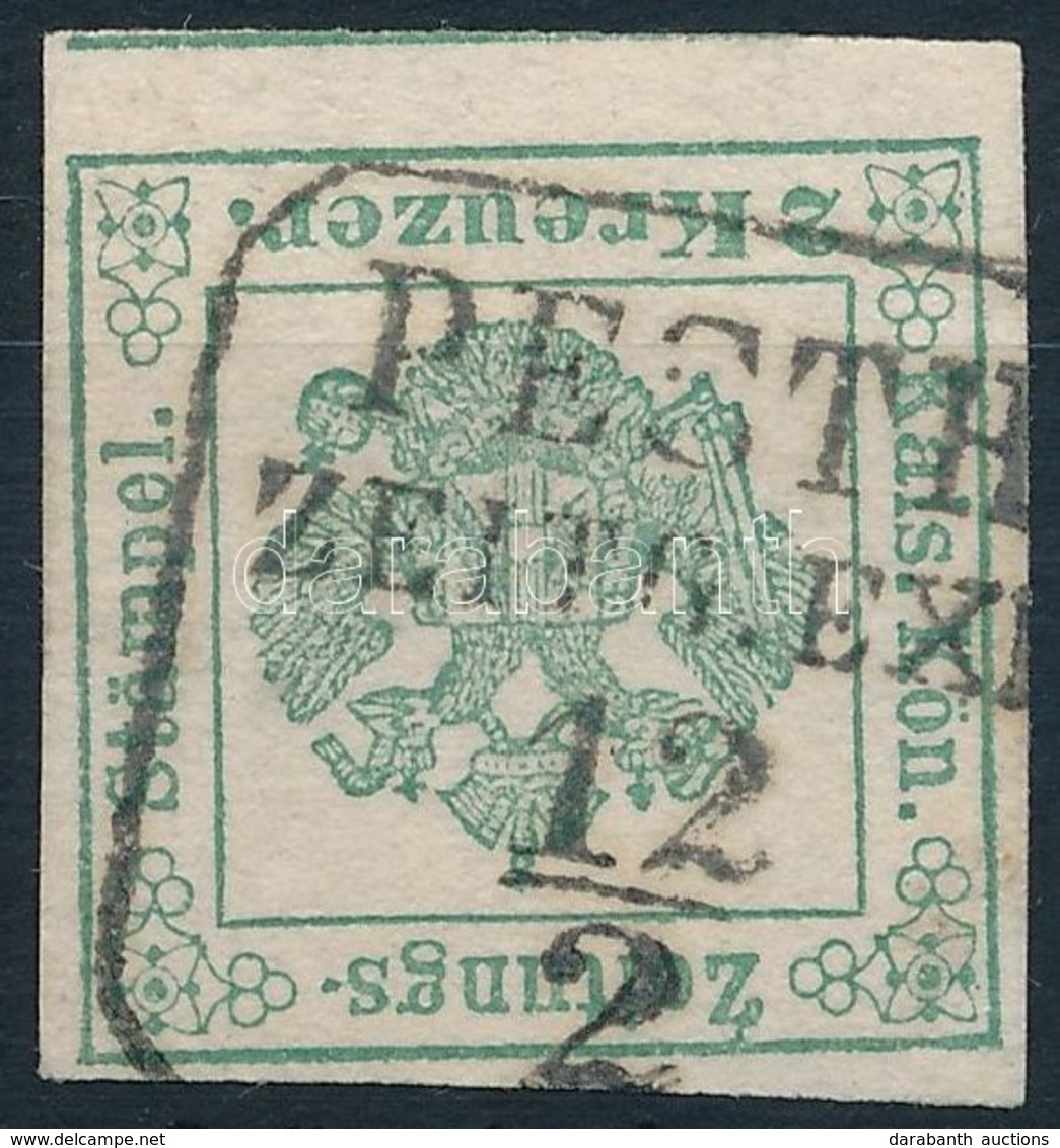 O 1853 Hírlapilletékbélyeg 2kr Ib Kékeszöld (blaugrün), Szép Szélekkel / Newspaper Duty Stamp 2kr Ib Bluish Green, Nice  - Autres & Non Classés