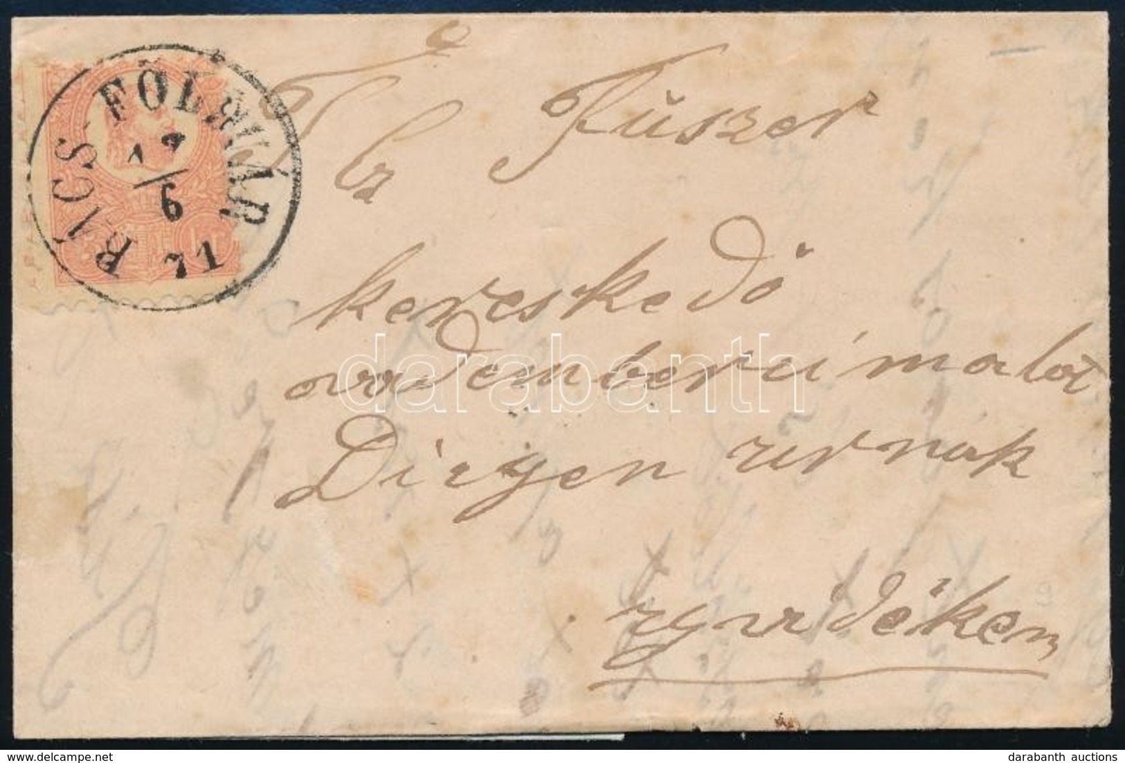 1871 Kőnyomat 5kr Levélen / Mi 3 On Cover 'BÁCS-FÖLDVÁR' - Sonstige & Ohne Zuordnung