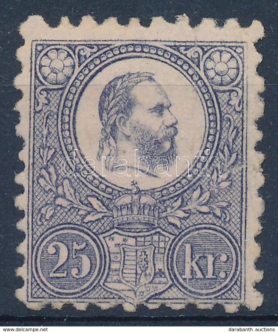 * 1871 Réznyomat 25kr Szürkésibolya (44.000) / Mi 13 (végigfutó Függőleges Törés / Folded) - Sonstige & Ohne Zuordnung